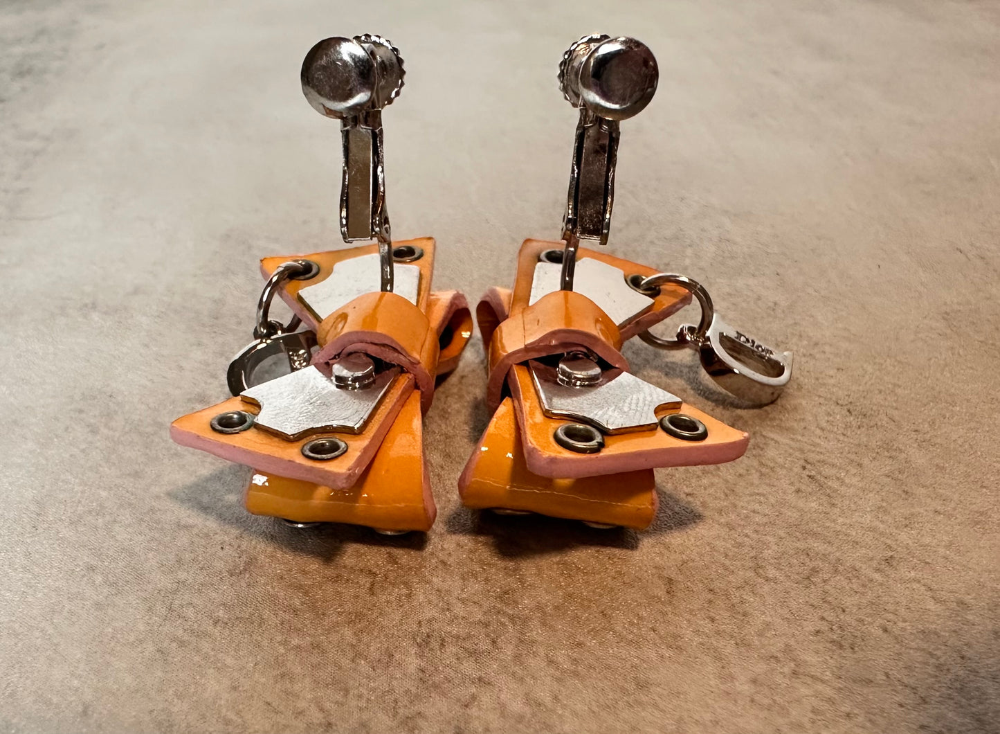 Dior Leather Bow Earrings