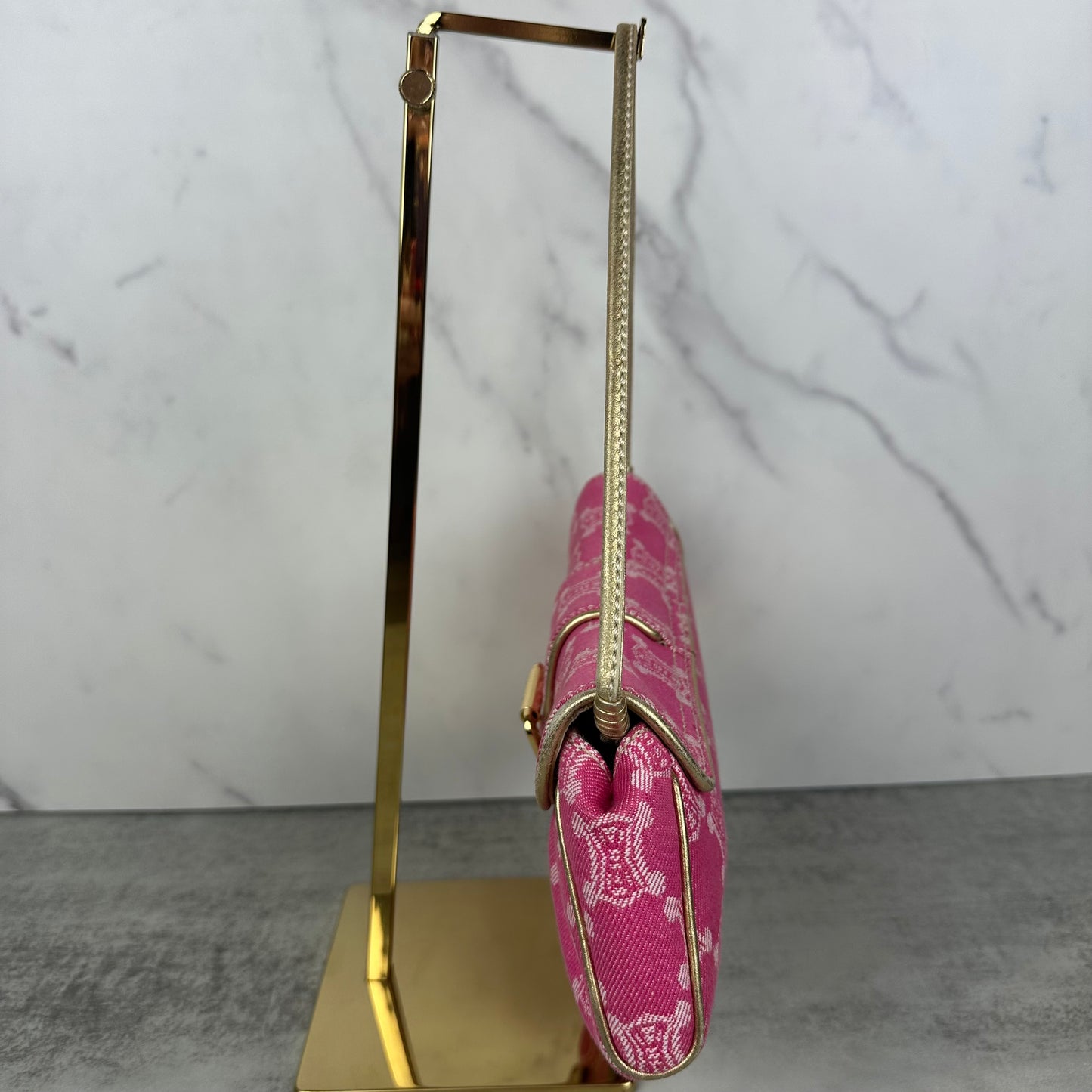 Celine Macadam Pink Denim Pochette