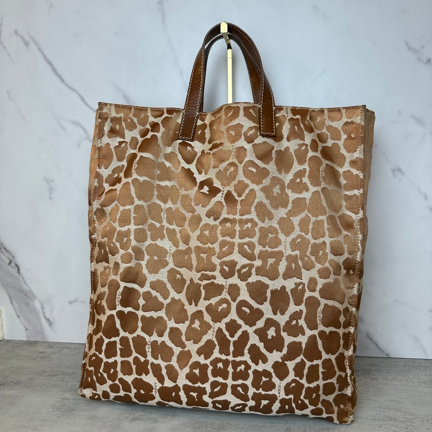 Fendi Leopard Jacquard Shopper Tote