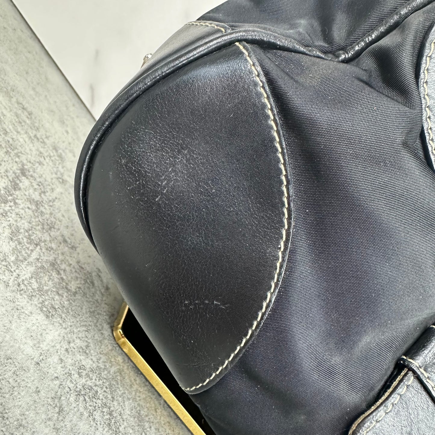 Prada Leather and Nylon Moon Bag