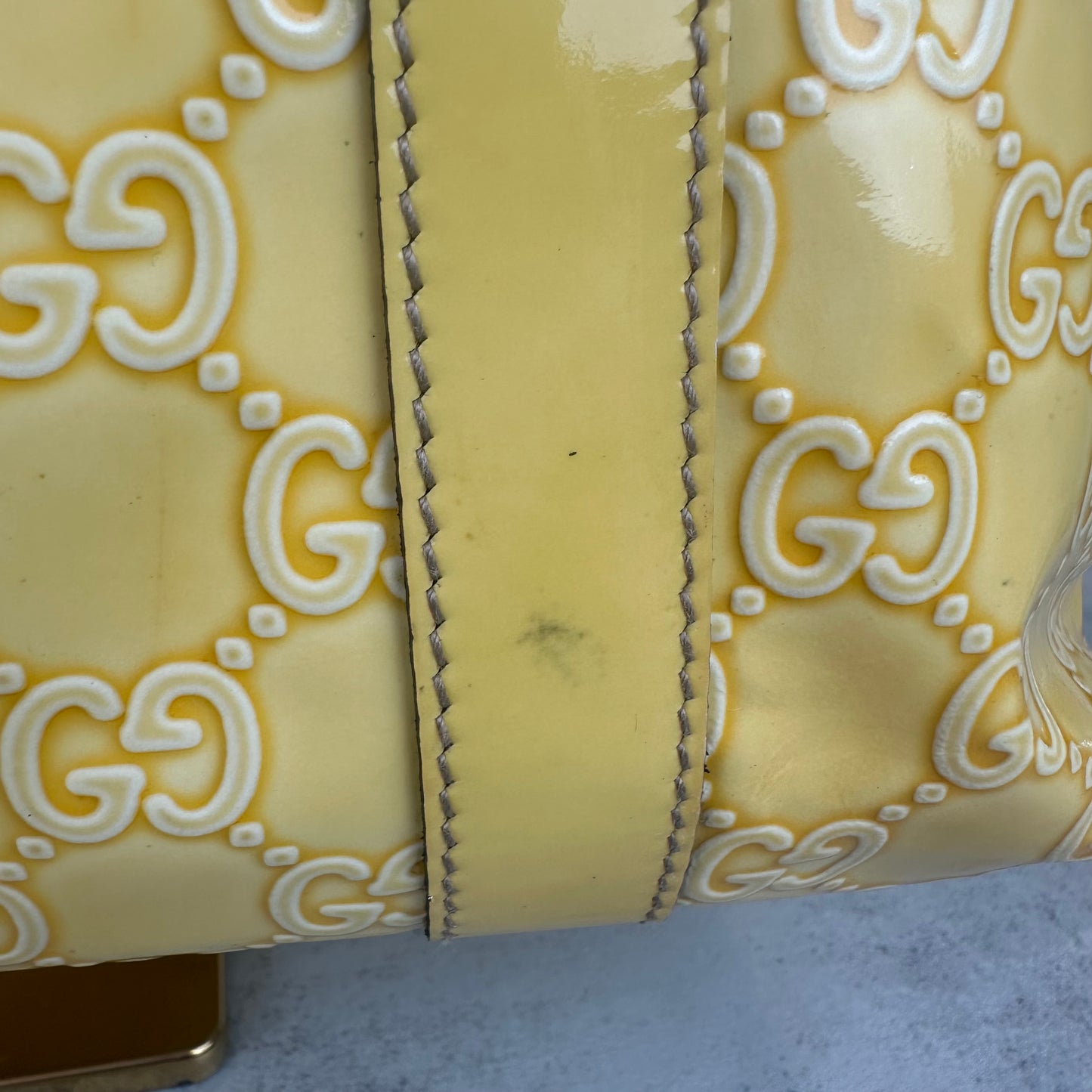 Vintage Gucci Yellow GG Abbey Tote