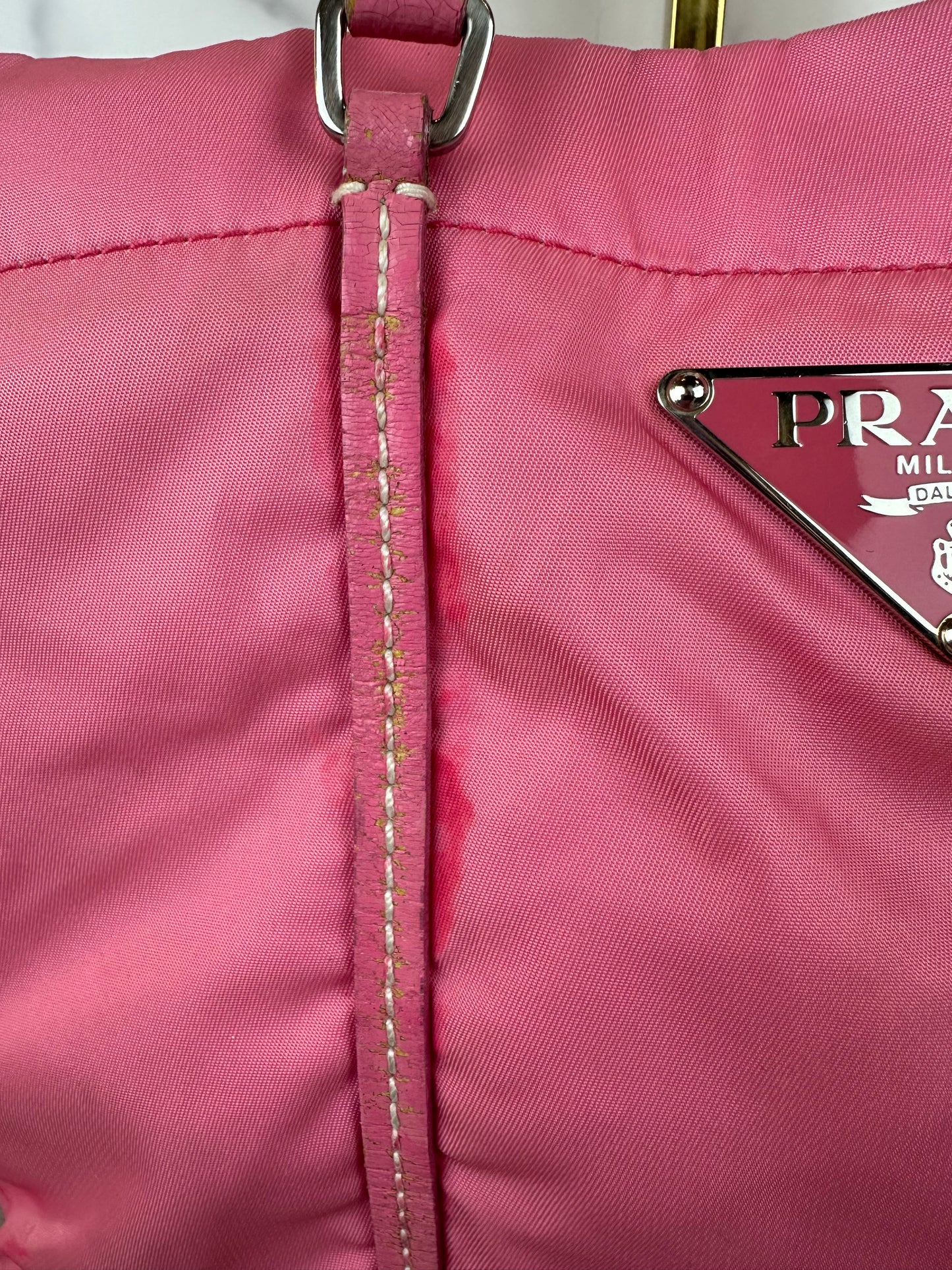 Prada Pink Nylon & Leather Tote