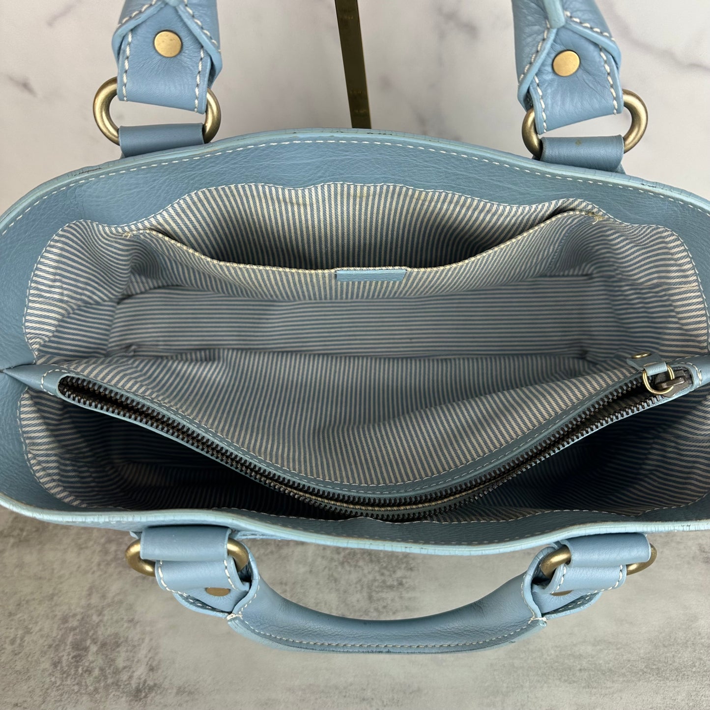 Celine Blue Leather Boogie Bag