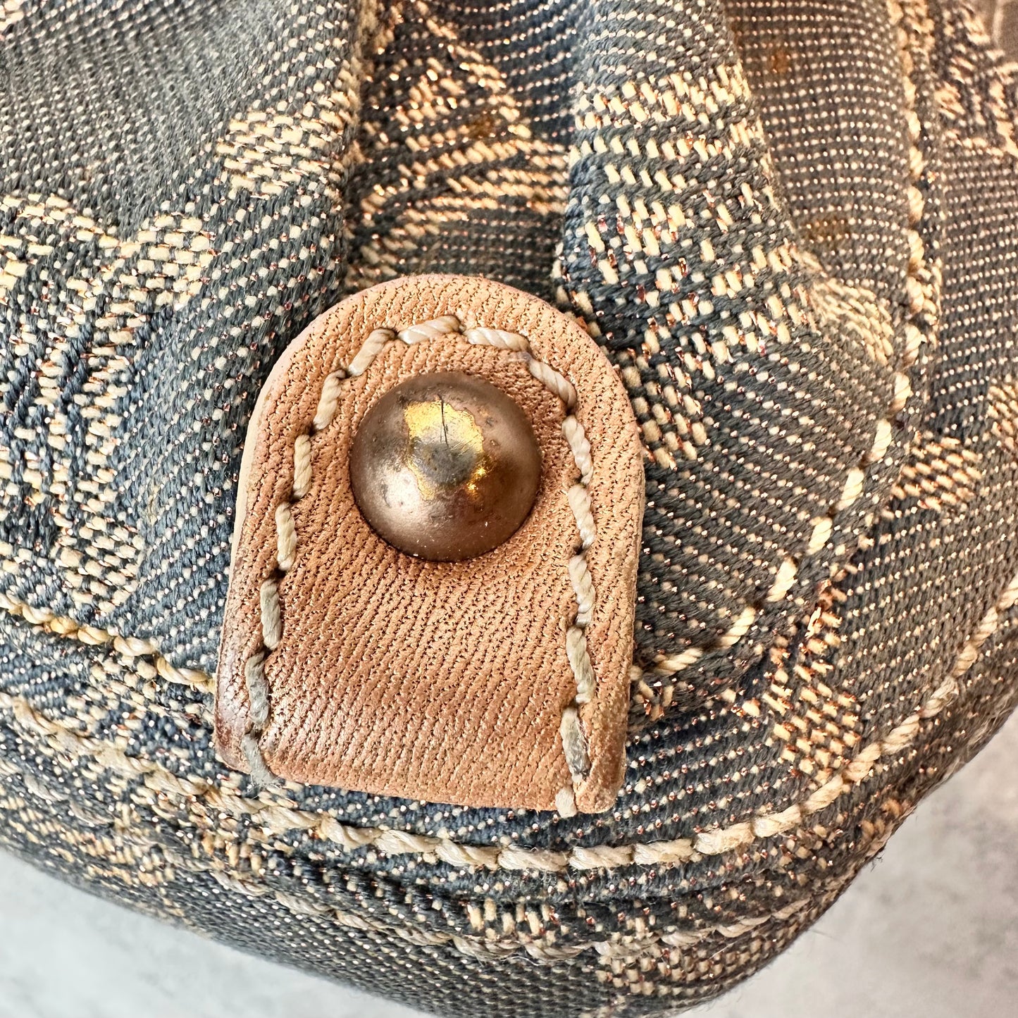 Céline Macadam Denim Shoulder Bag