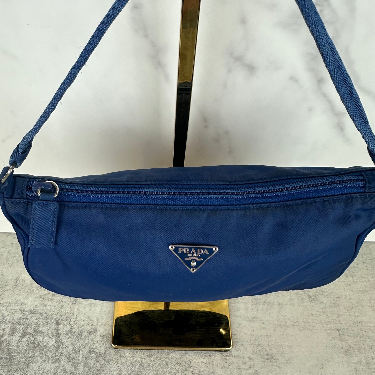 Blue Prada Nylon Pochette