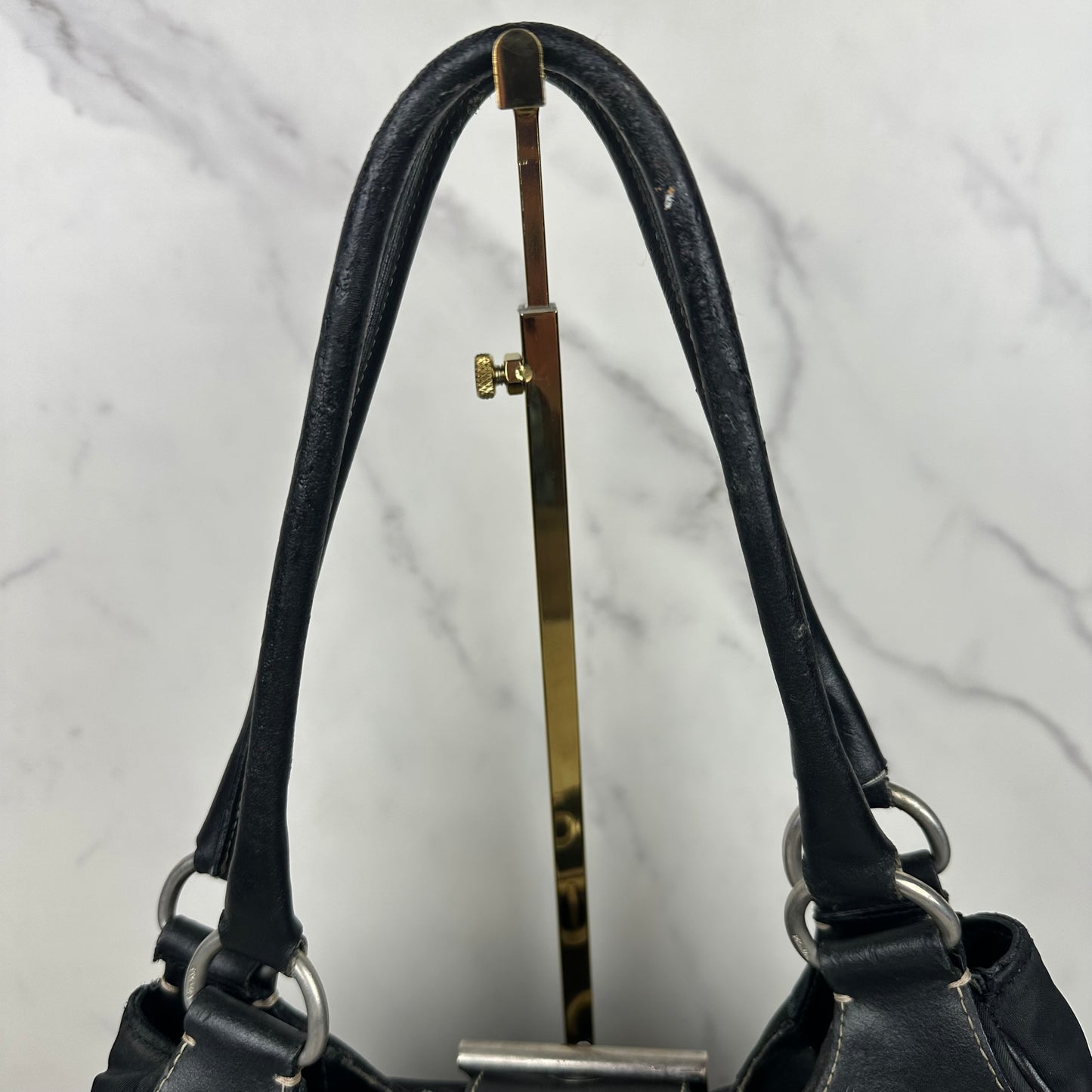Prada Leather and Nylon Moon Bag