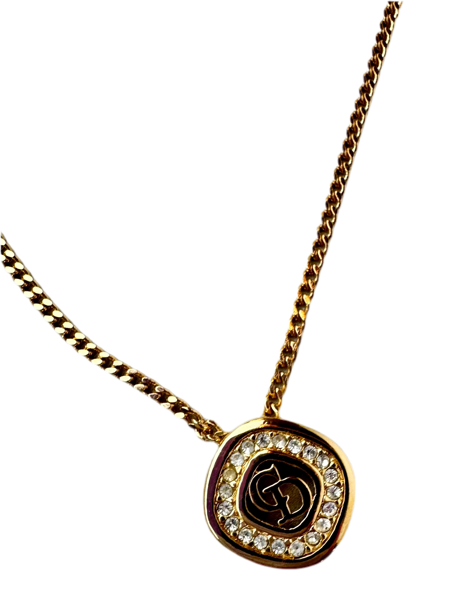 Vintage Dior Rhinestone Pendant Necklace