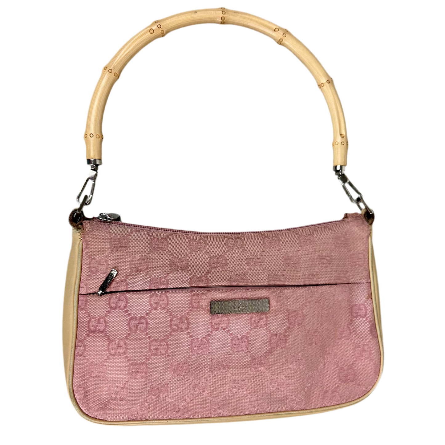 Gucci Pink Bamboo Handle Pochette