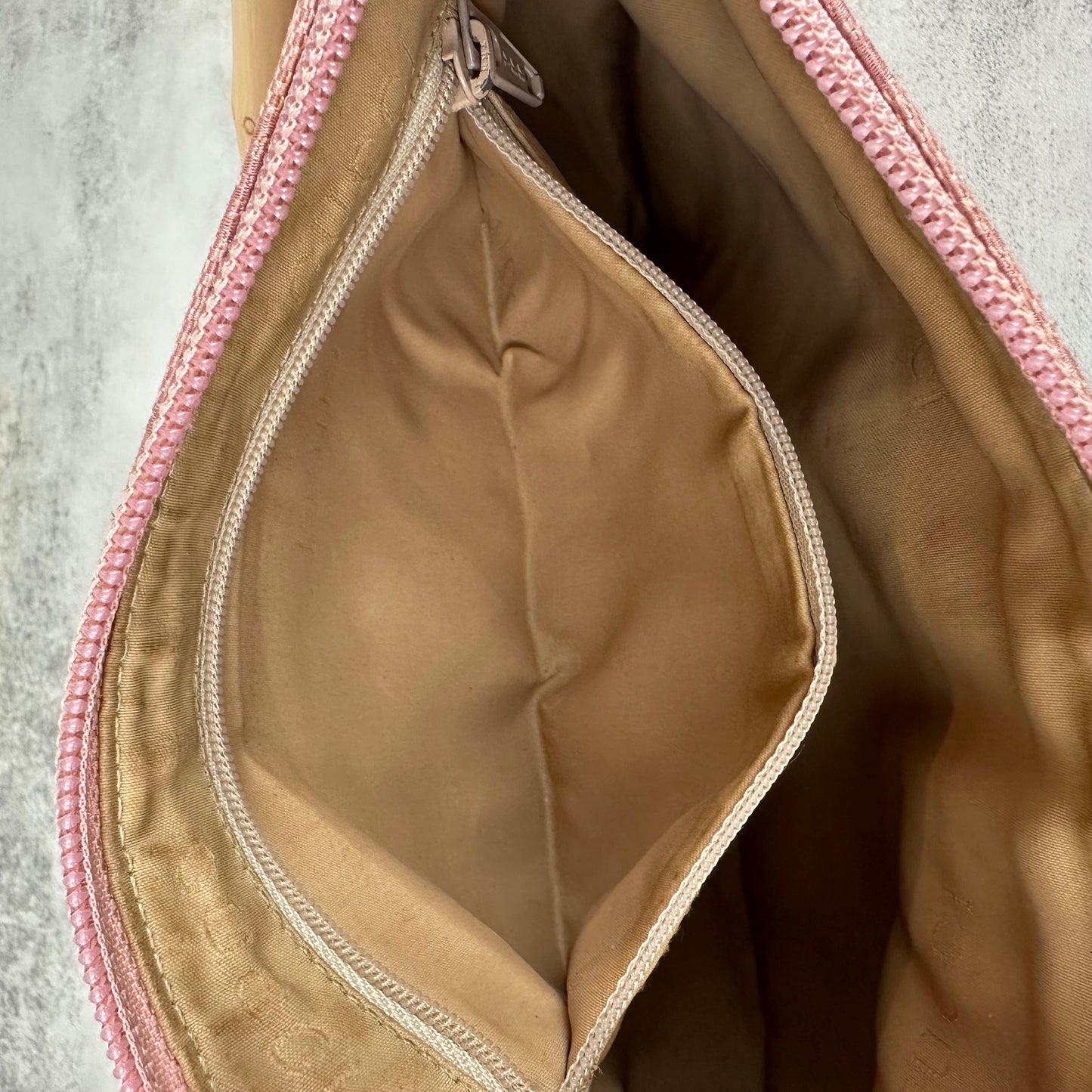 Gucci Pink Bamboo Handle Pochette