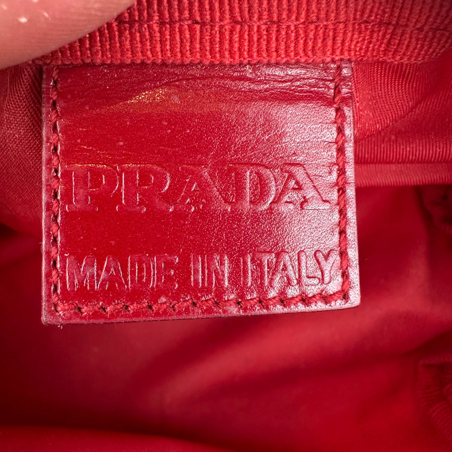 Prada Red Nylon Pouch