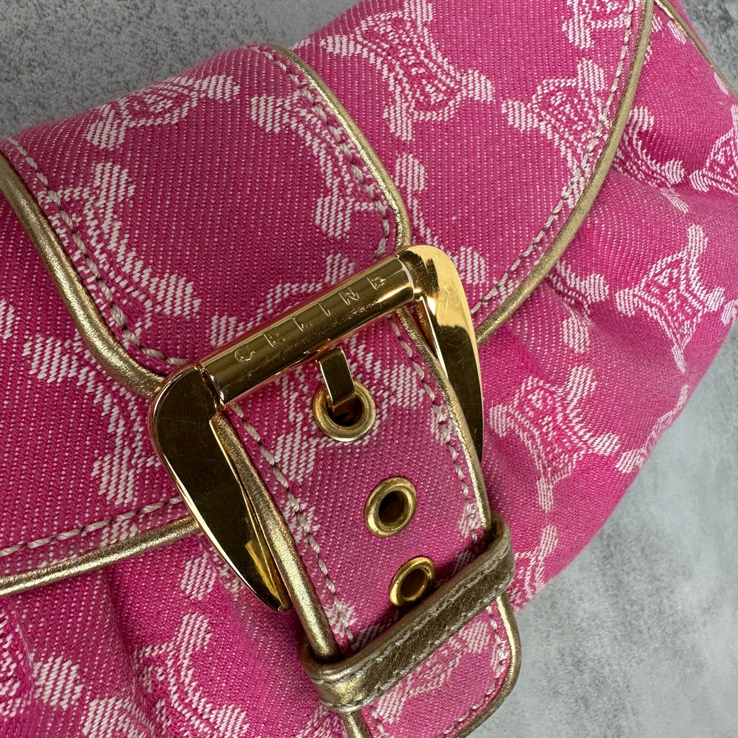 Celine Macadam Pink Denim Pochette