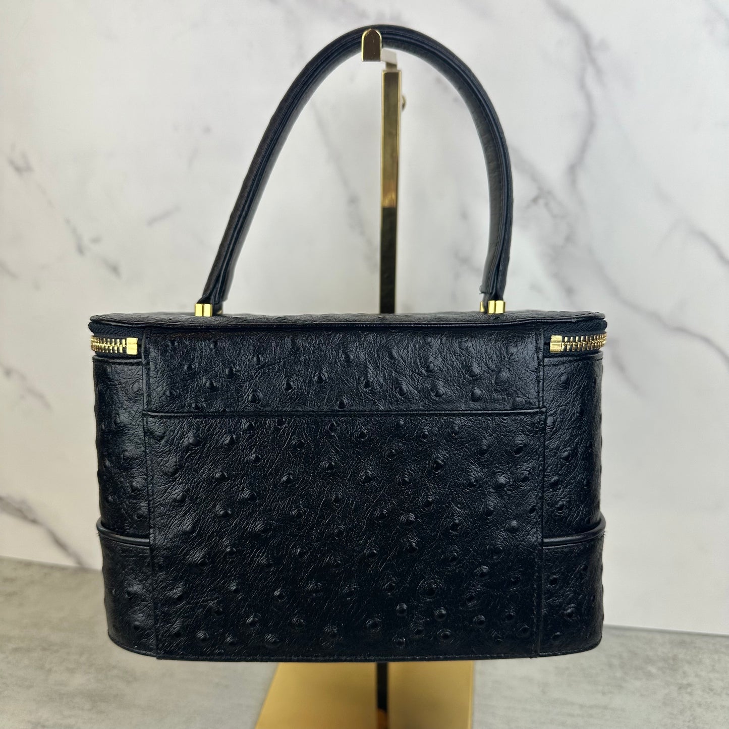 Vintage Versace Ostrich Leather Vanity Bag