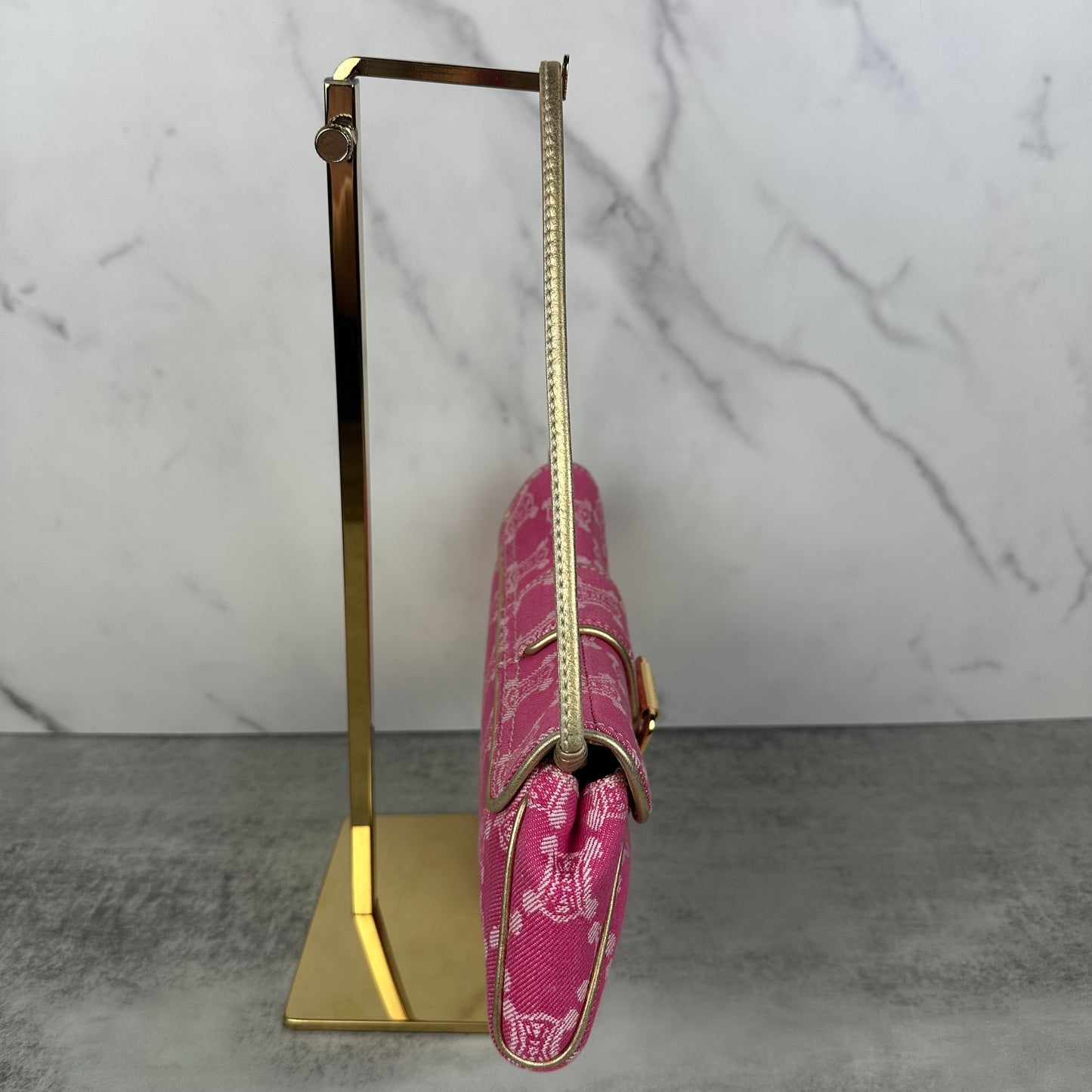 Celine Macadam Pink Denim Pochette