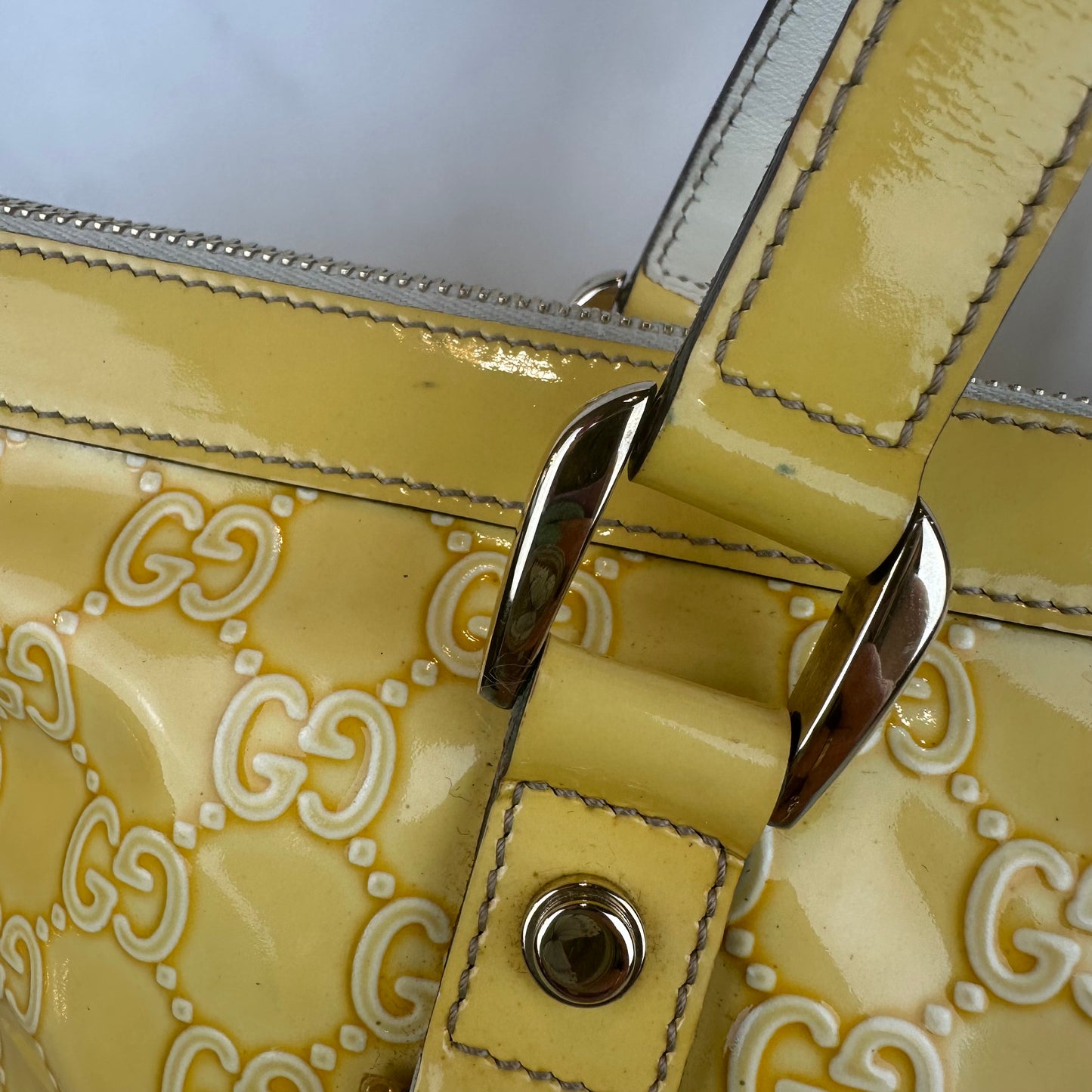 Vintage Gucci Yellow GG Abbey Tote