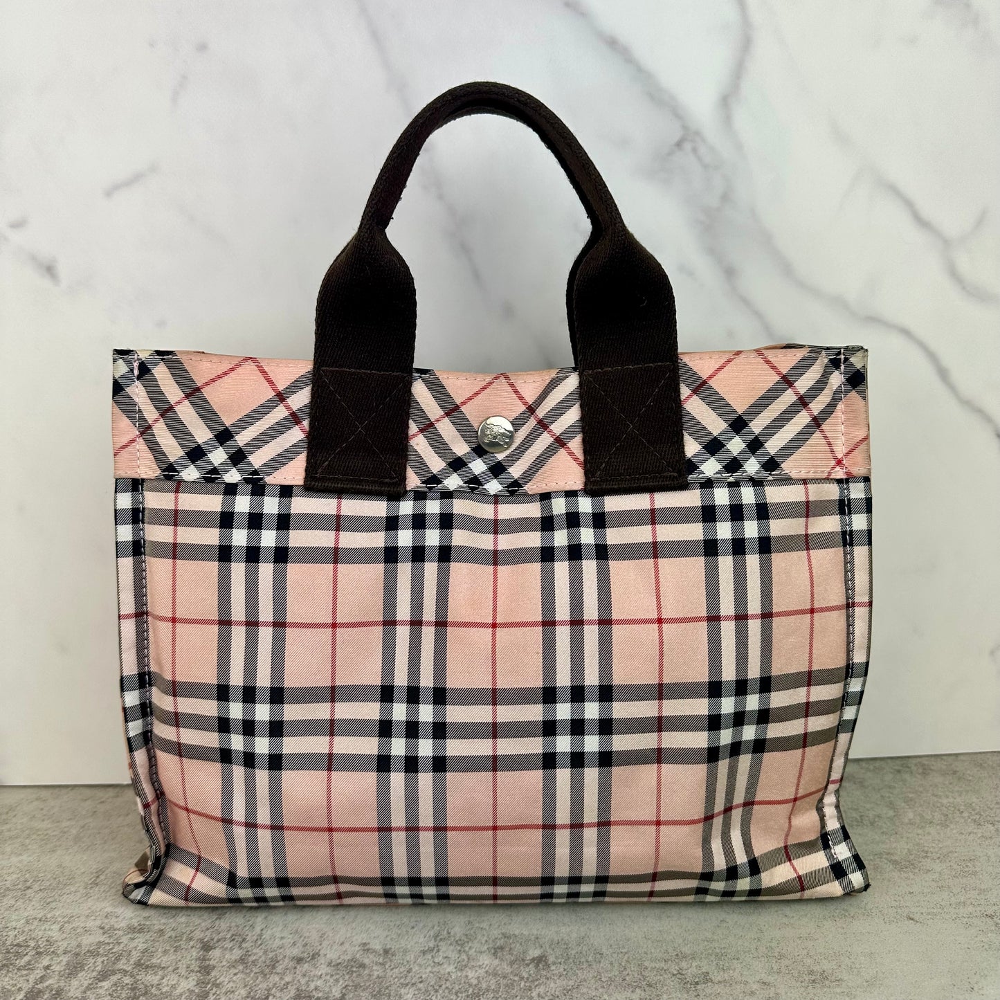 Burberry Nova Check Blue Label Nylon Tote