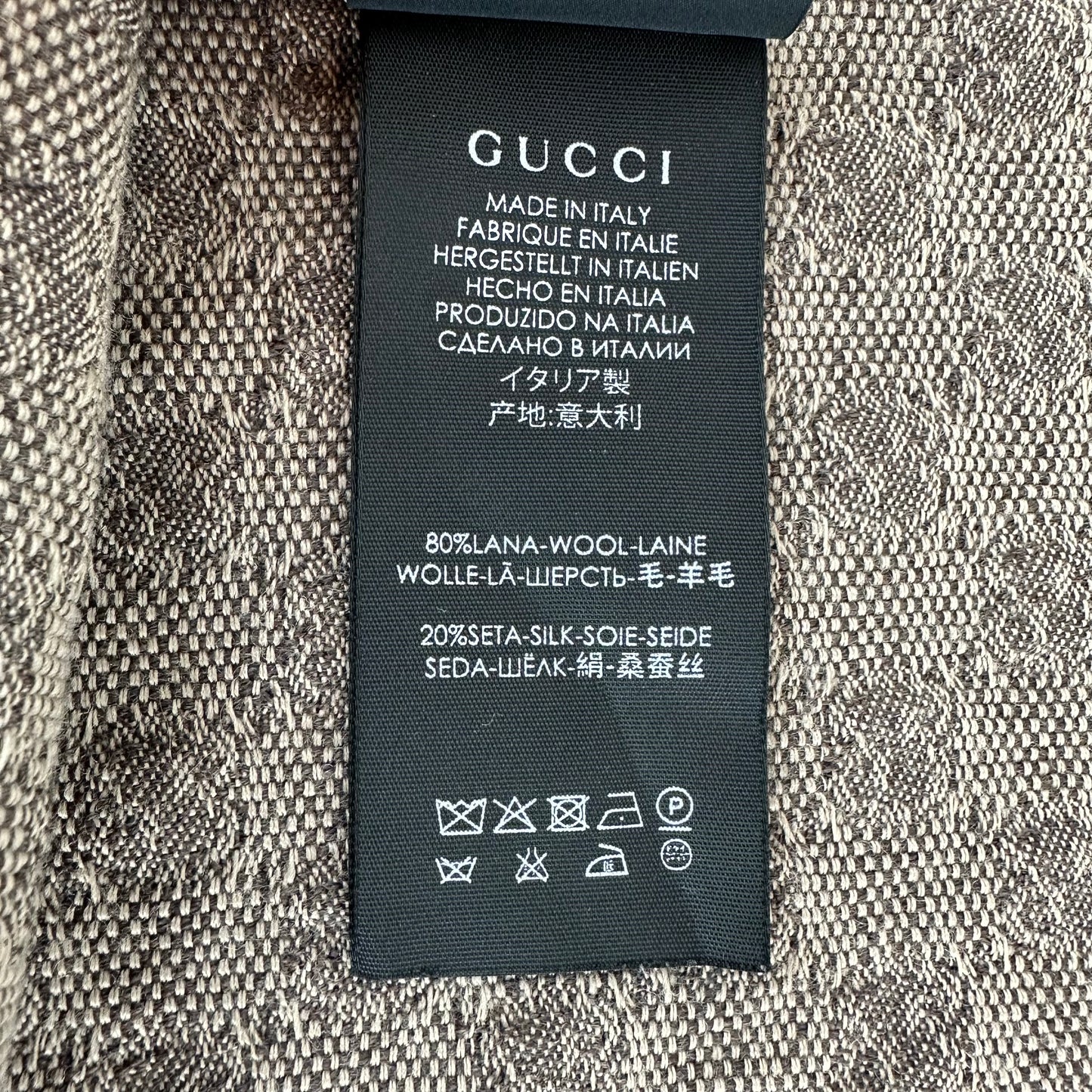 Gucci Monogram Sherry Line Wool Scarf