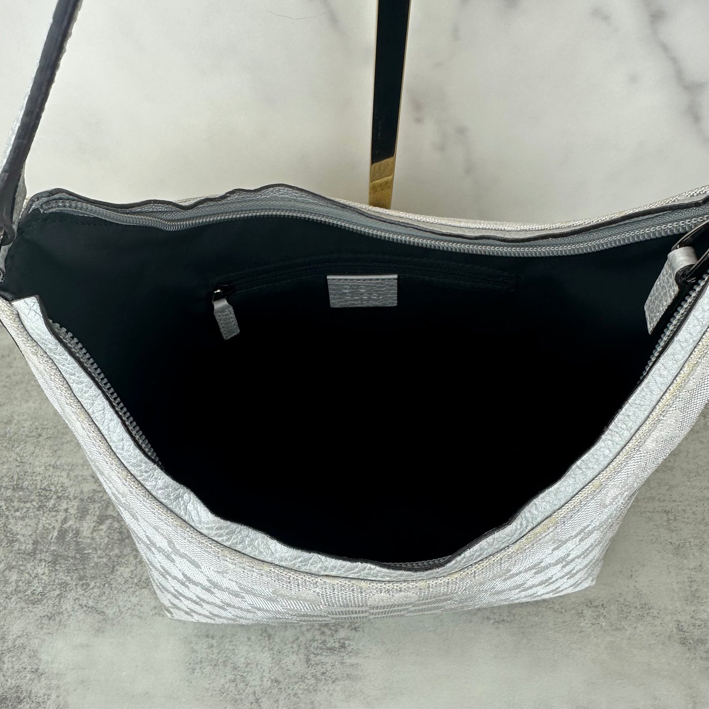Vintage Gucci Metallic Silver GG Hobo Bag
