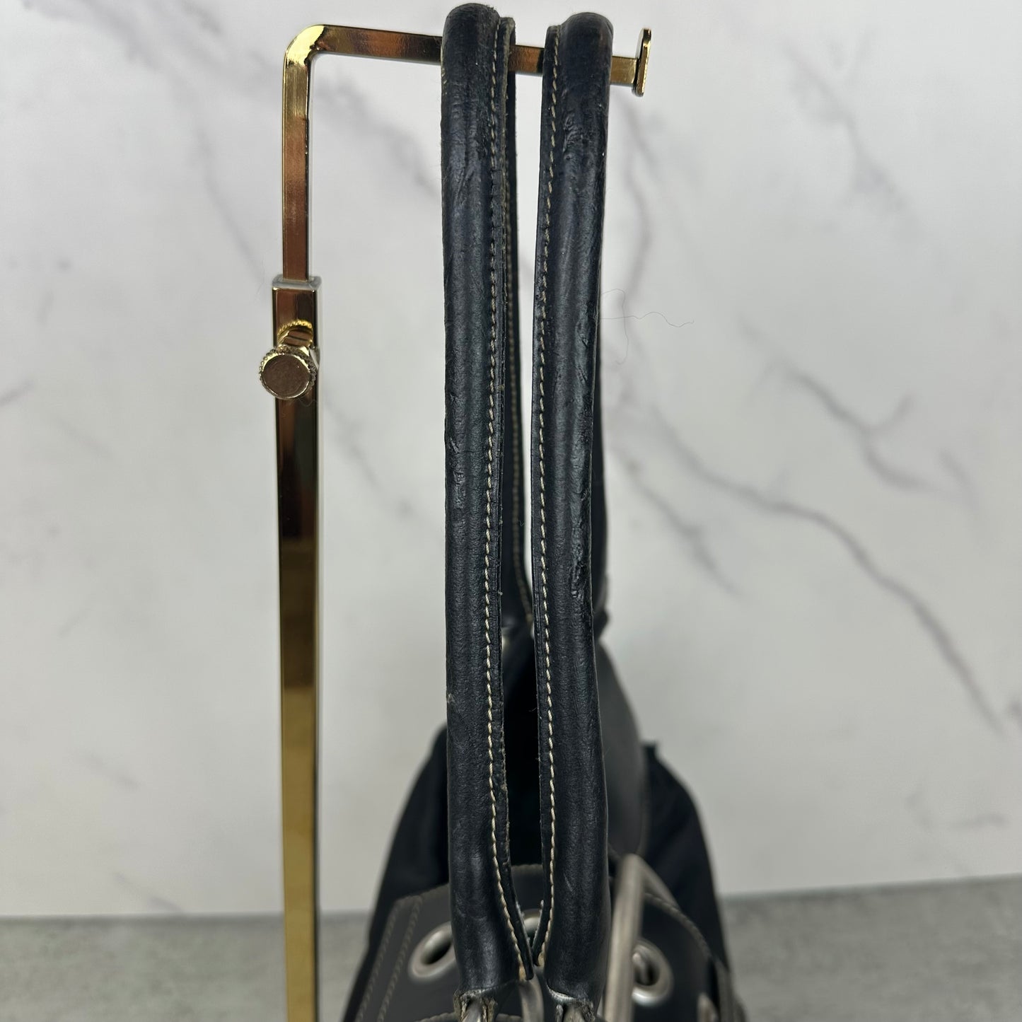 Prada Leather and Nylon Moon Bag