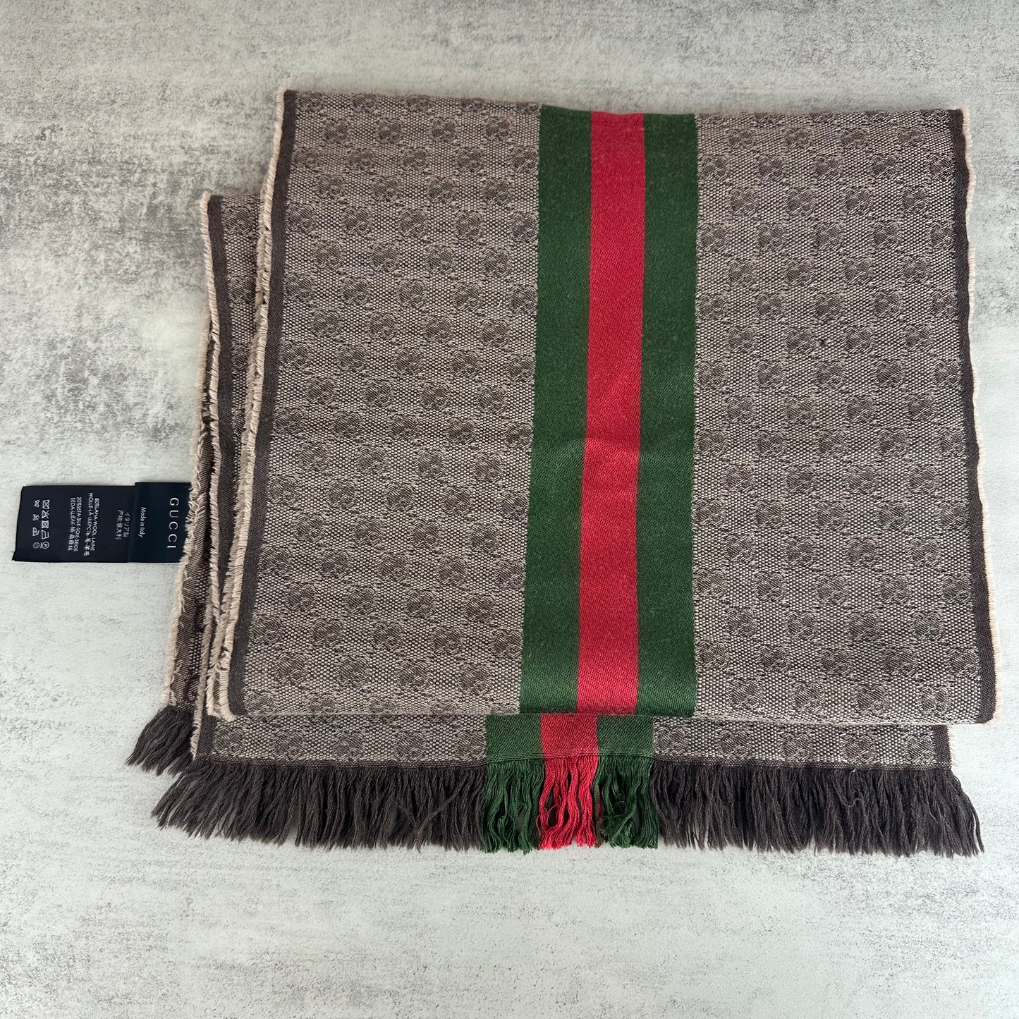 Gucci Monogram Sherry Line Wool Scarf