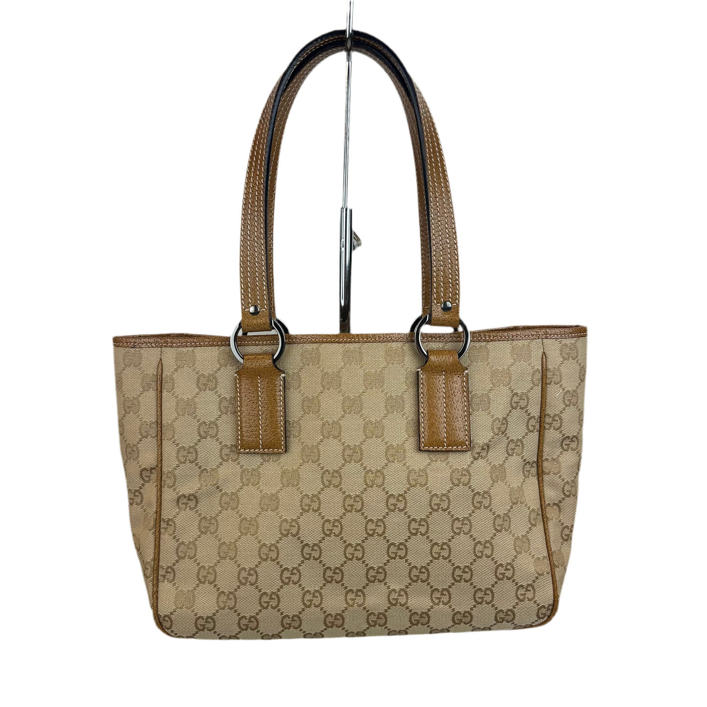 Gucci GG Monogram Canvas & Leather Tote