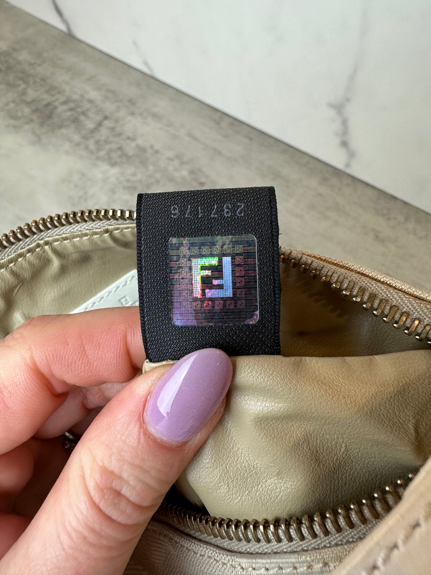 Fendi Tiger Print Beige Pochette