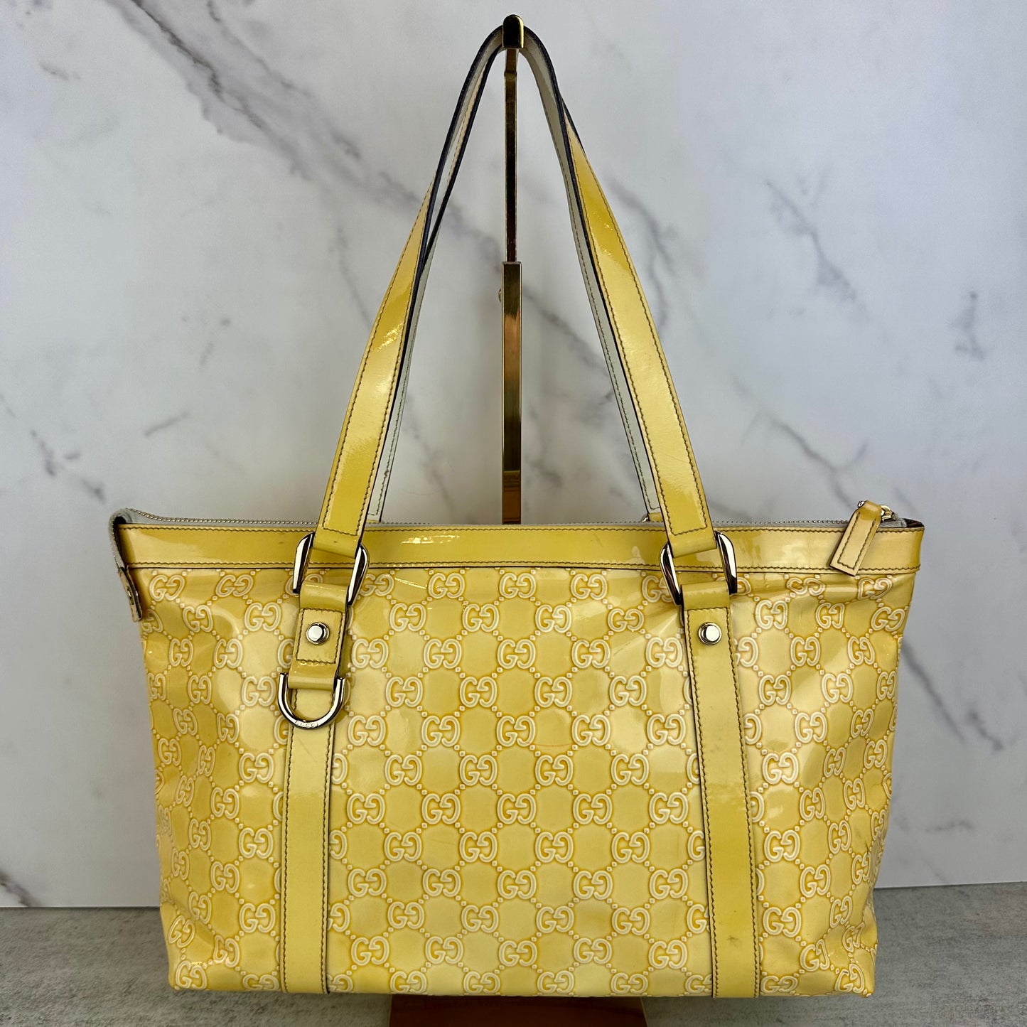 Vintage Gucci Yellow GG Abbey Tote