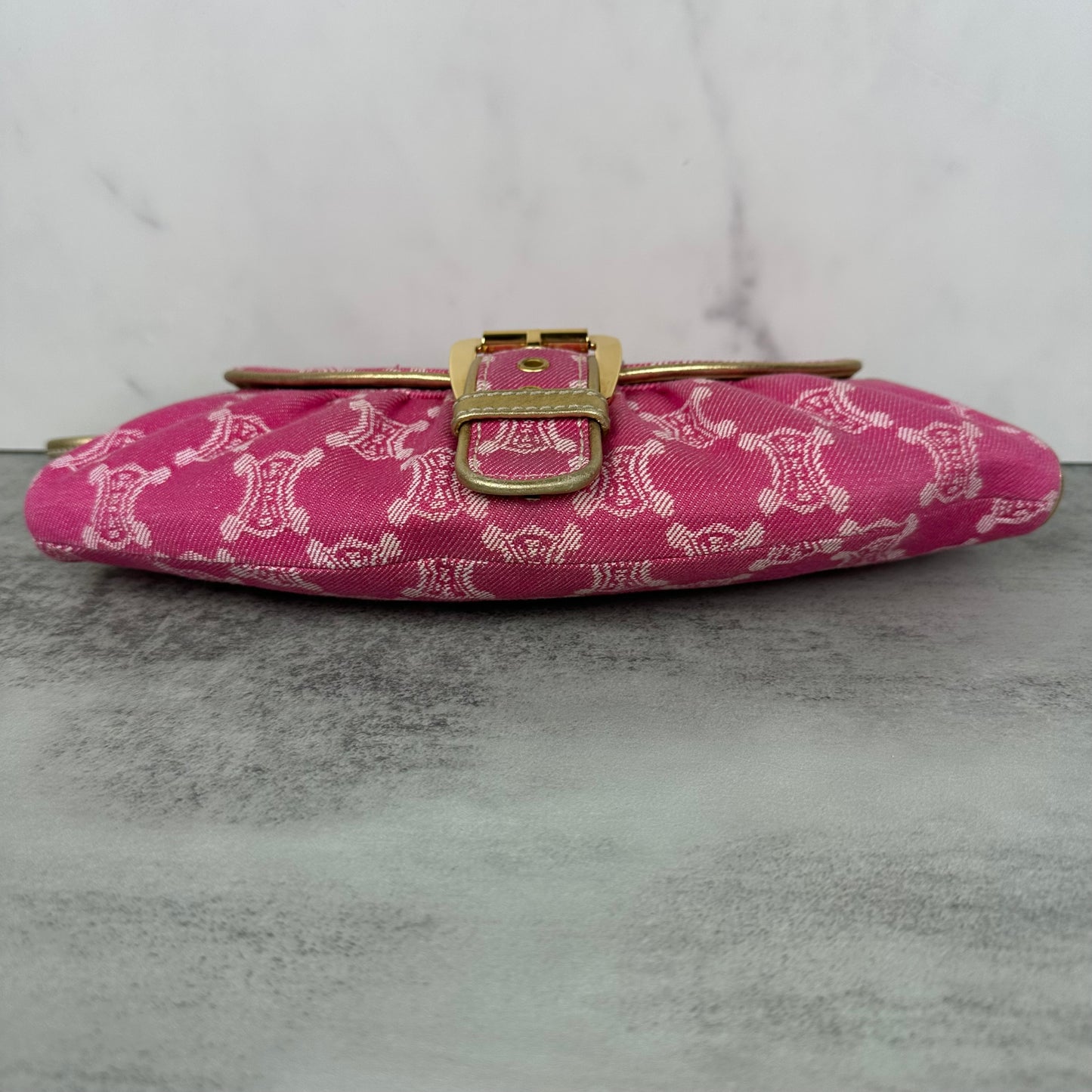 Celine Macadam Pink Denim Pochette