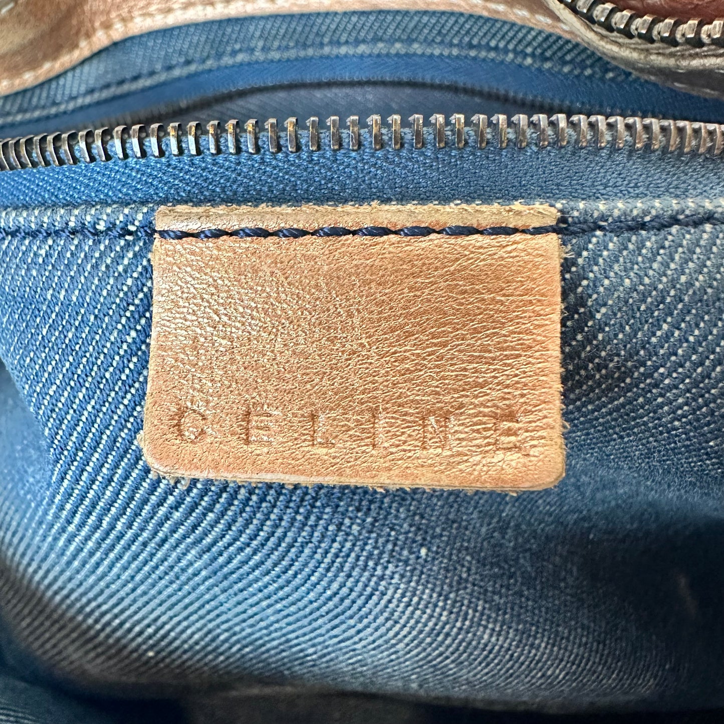 Céline Macadam Denim Shoulder Bag