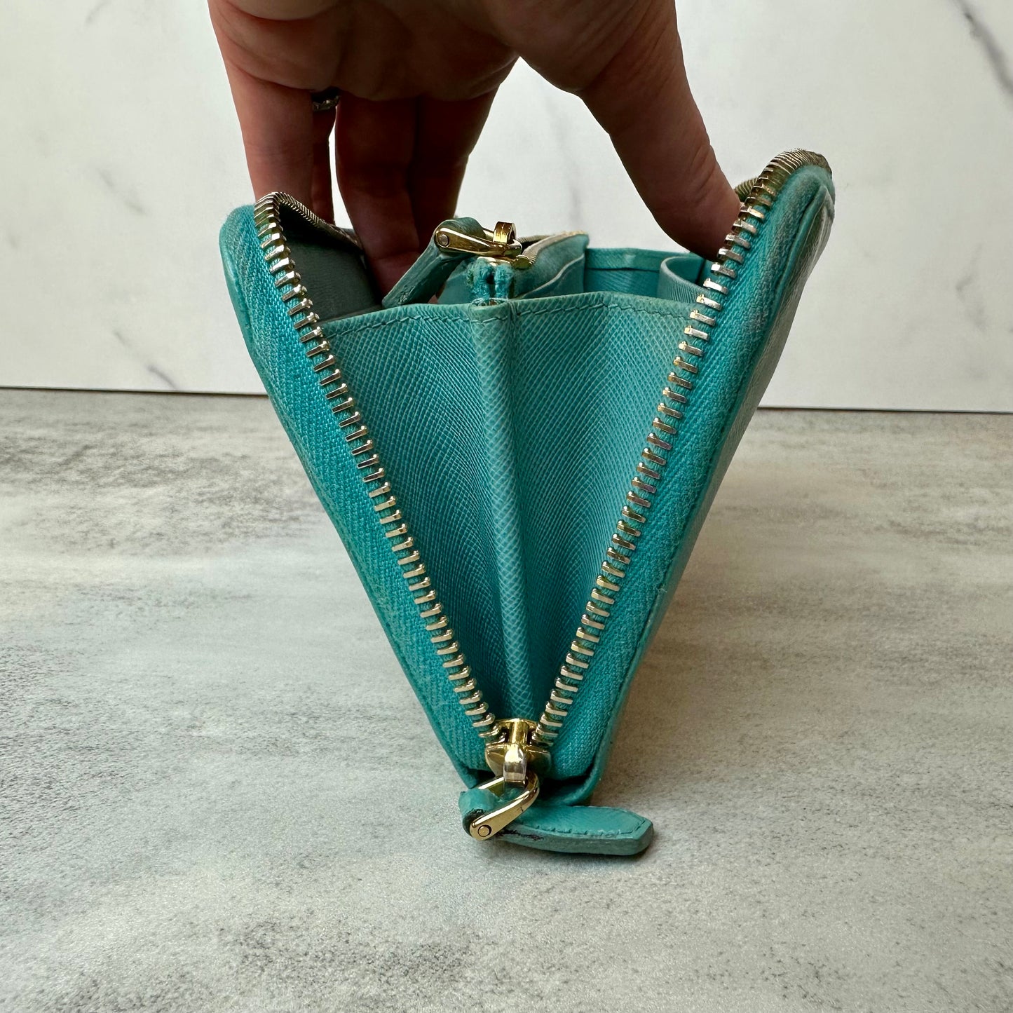 Prada Saffiano Metal Leather Continental Wallet