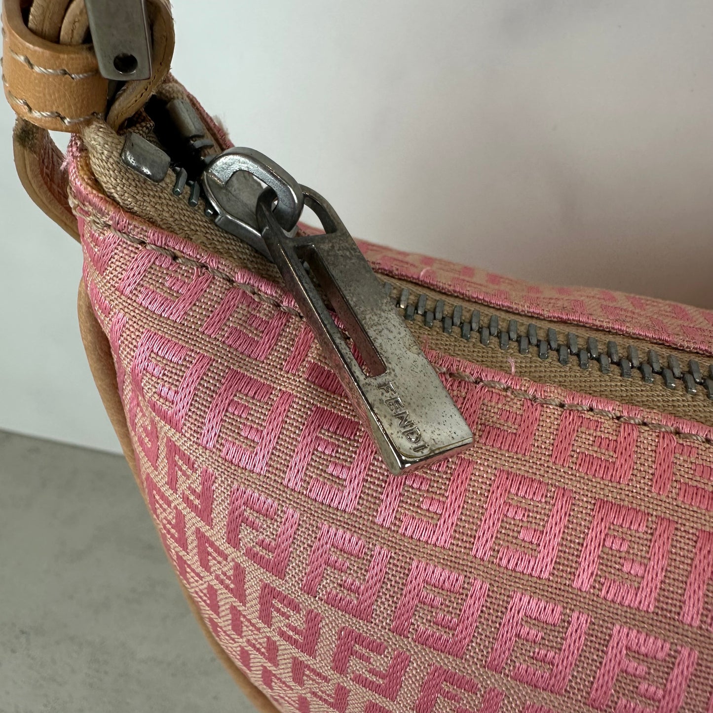 Fendi FF Pink Canvas Pochette