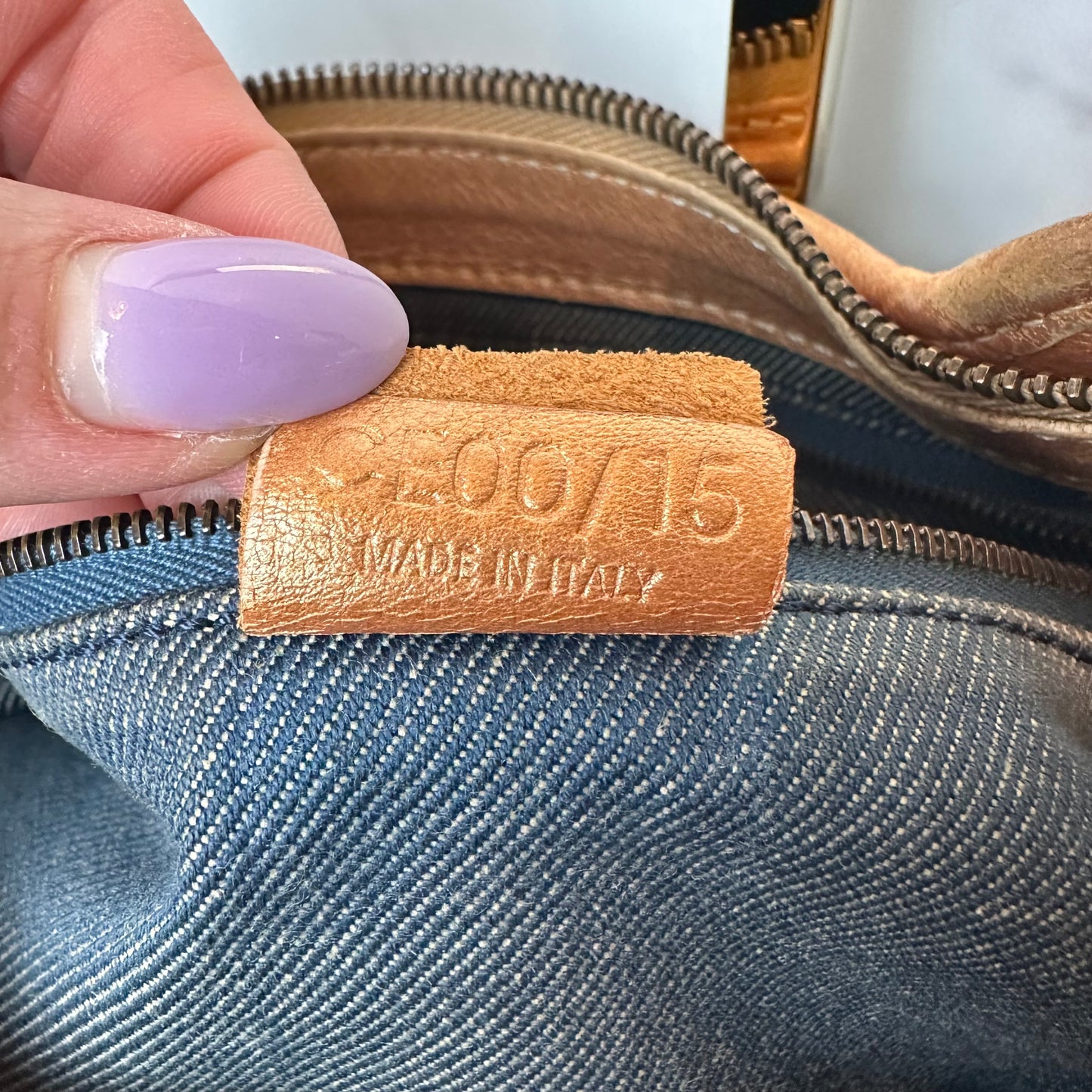 Céline Macadam Denim Shoulder Bag