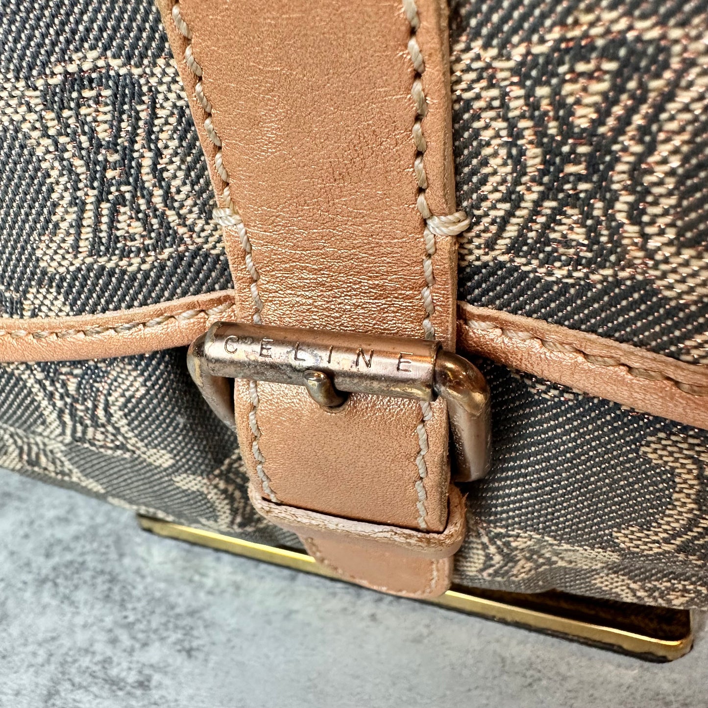 Céline Macadam Denim Shoulder Bag