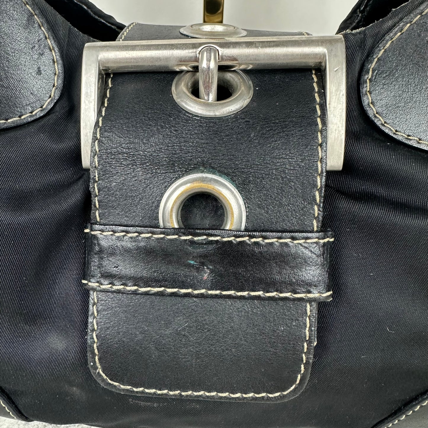 Prada Leather and Nylon Moon Bag