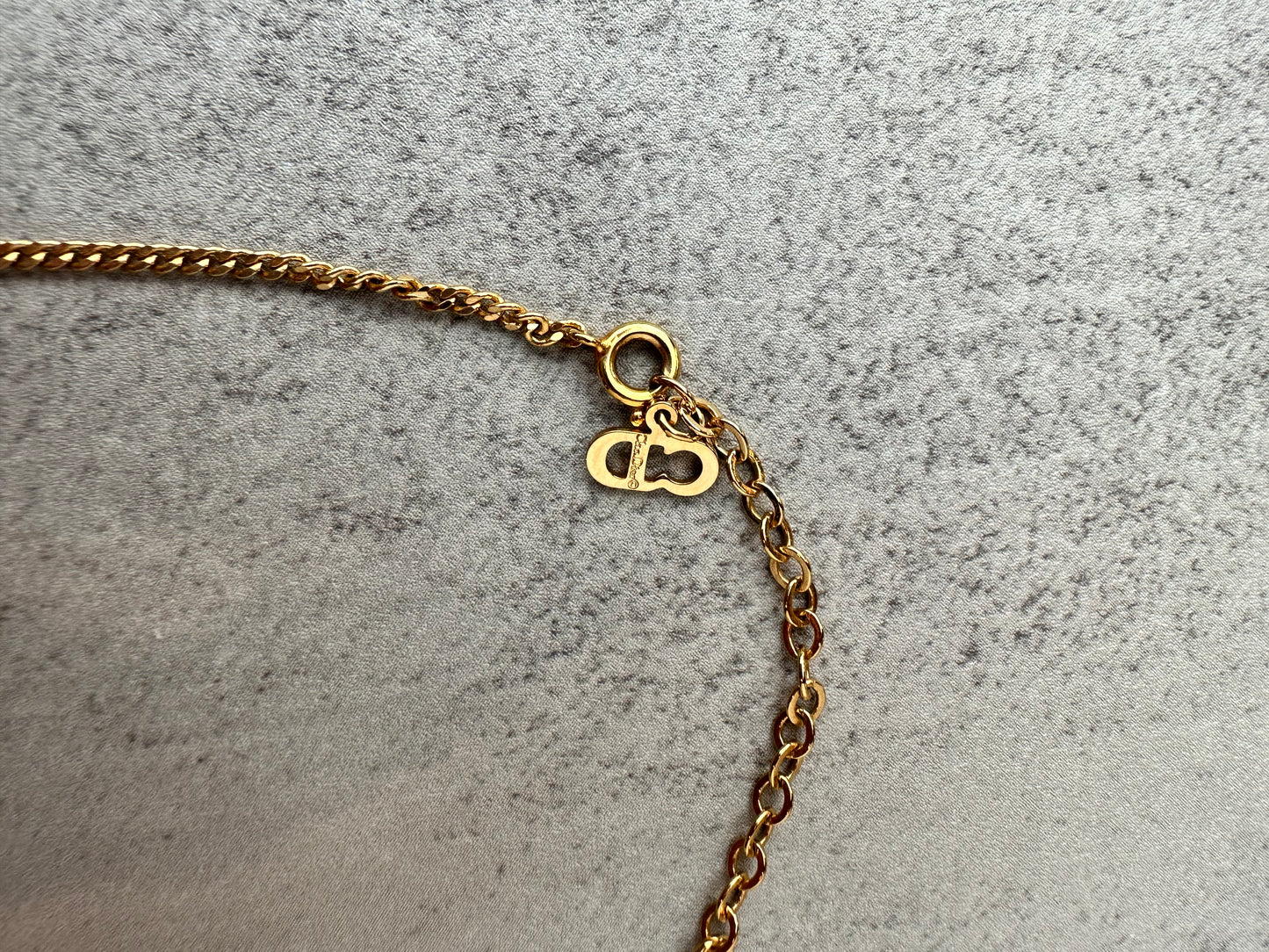 Vintage Dior Rhinestone Pendant Necklace
