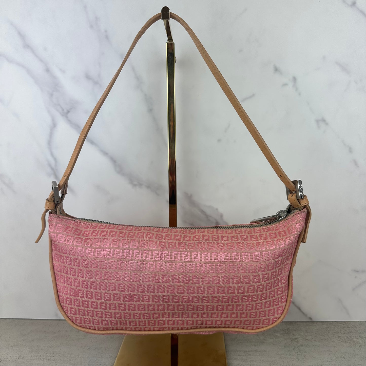 Fendi FF Pink Canvas Pochette