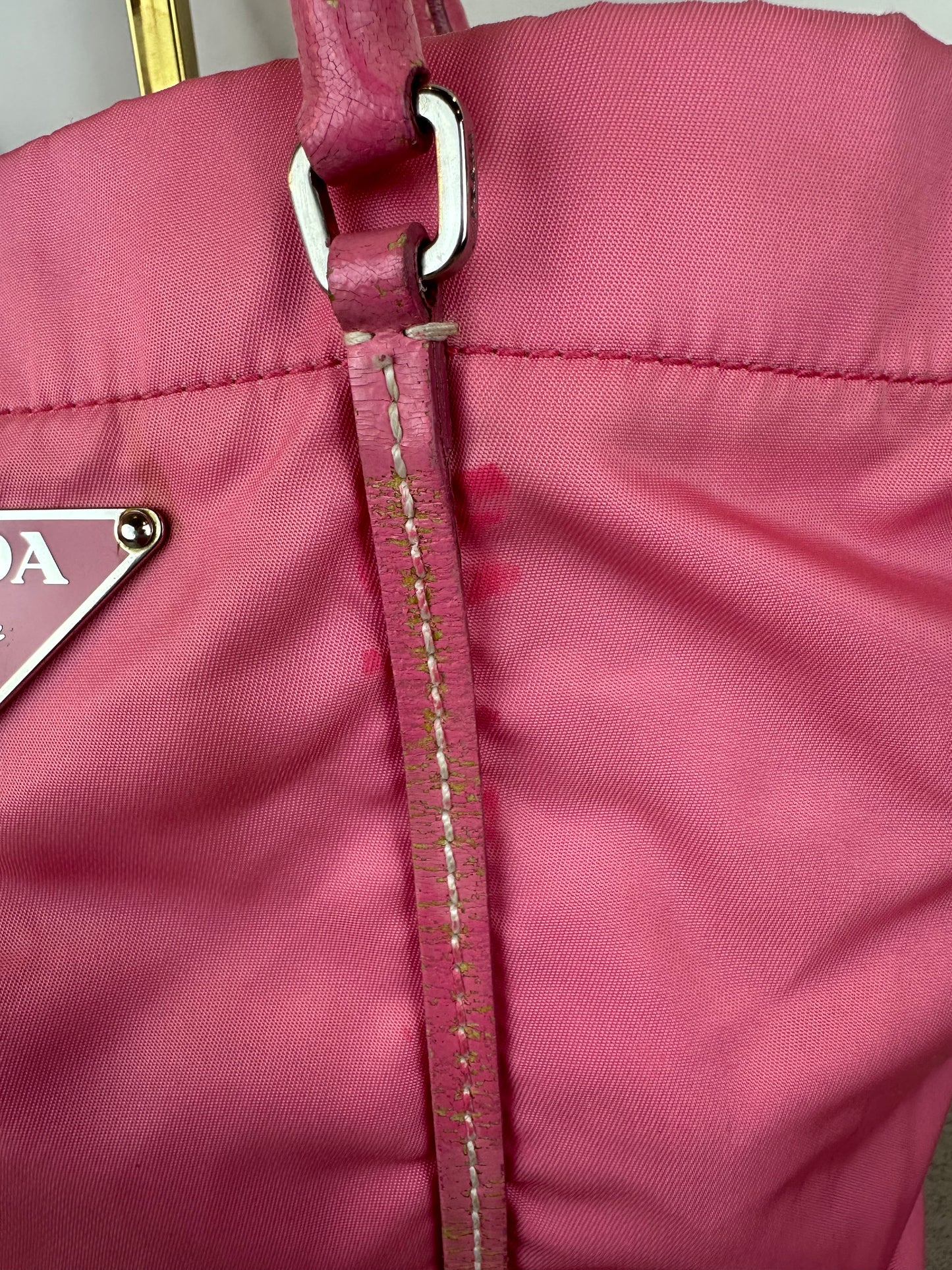 Prada Pink Nylon & Leather Tote