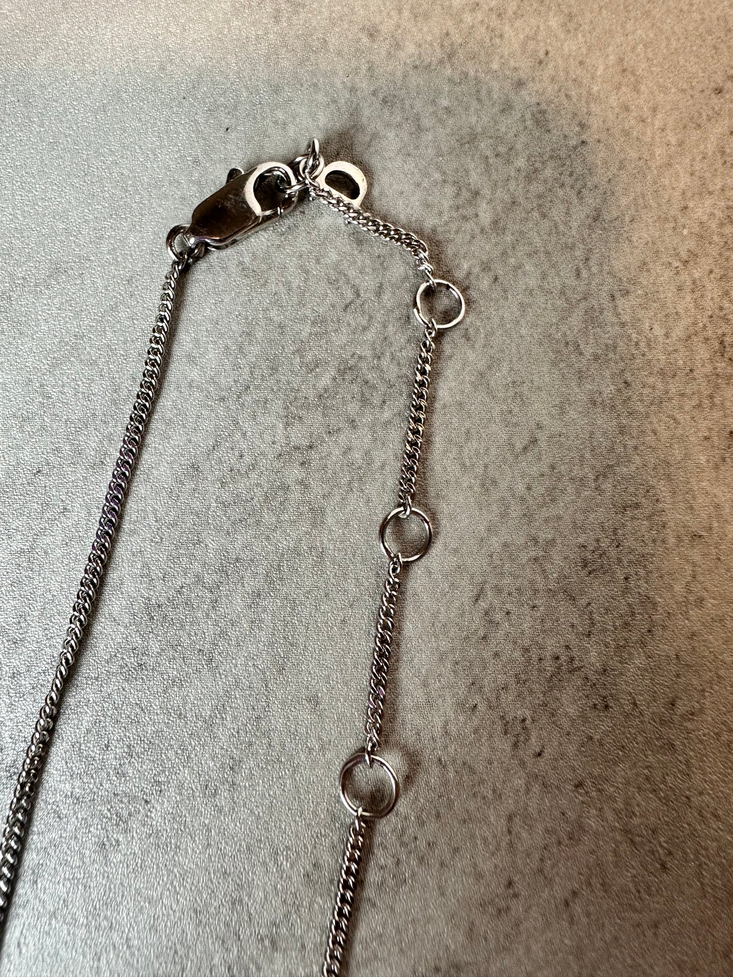 Dior Rhinestone Heart Plate Pendant Necklace