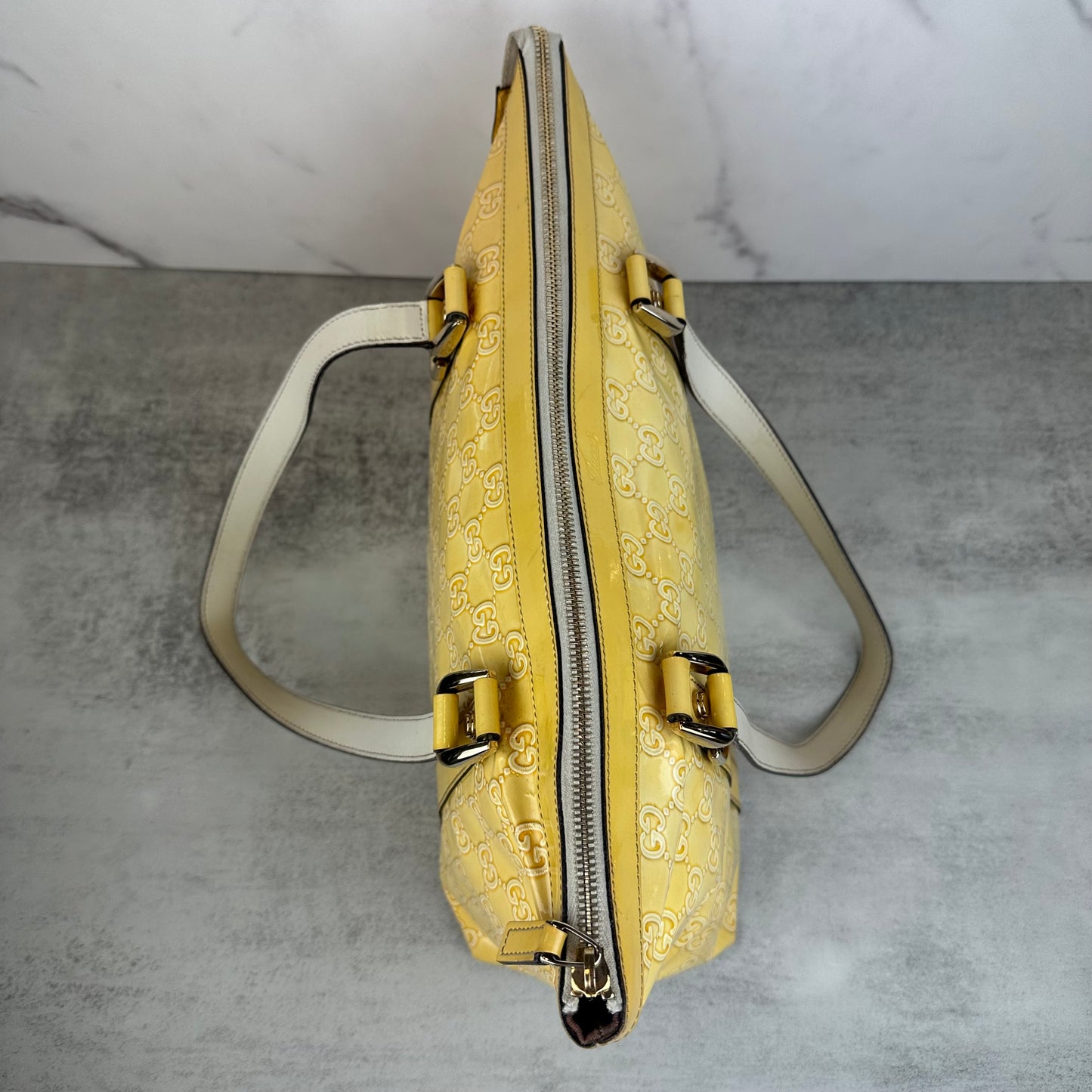 Vintage Gucci Yellow GG Abbey Tote