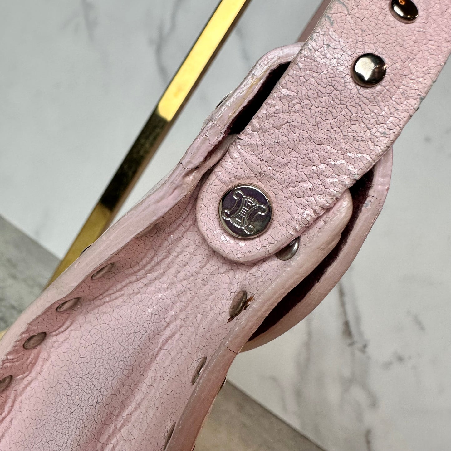 Vintage Celine Pebbled Leather Shoulder Bag