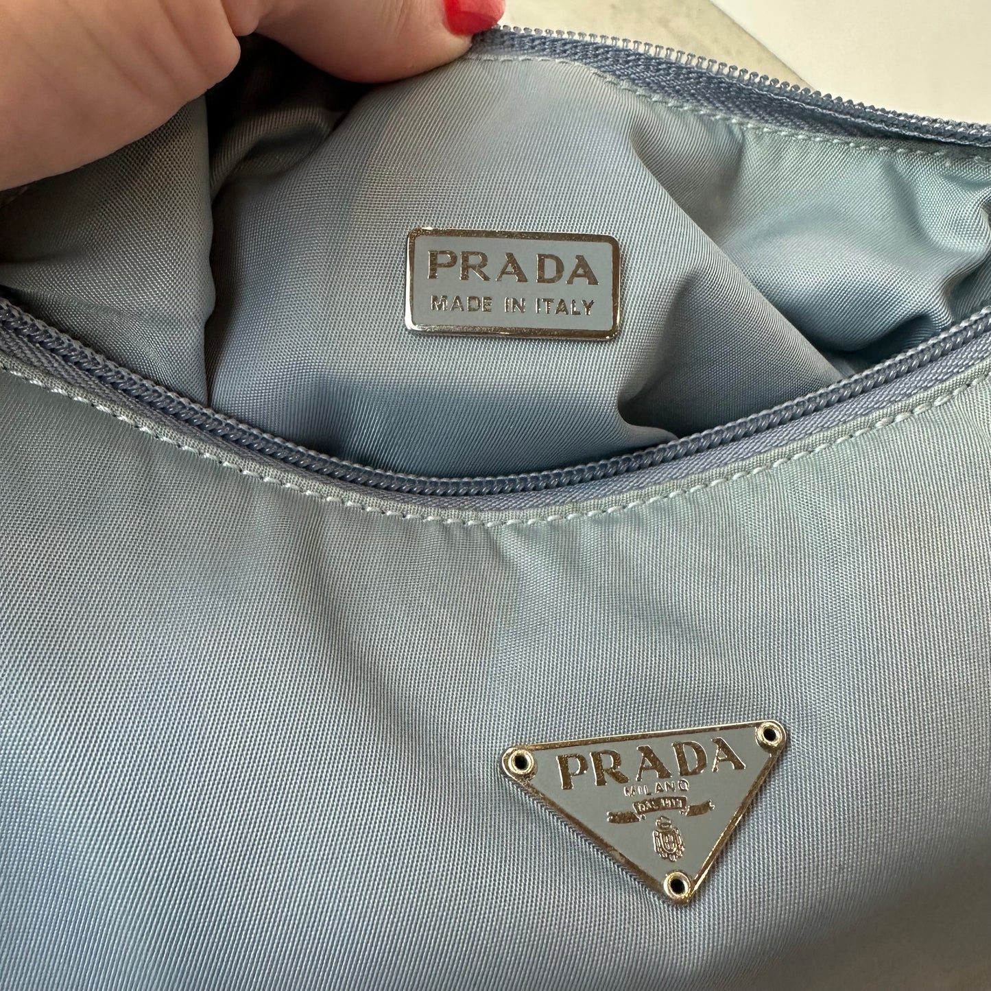 Prada Blue Nylon Pochette