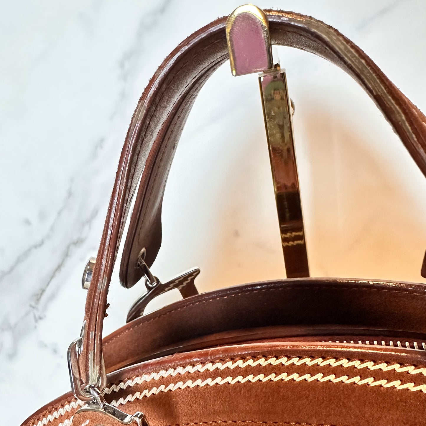 Christian Dior 2005 Limited Edition Brown Satin Floral Embroidered Detective Bag