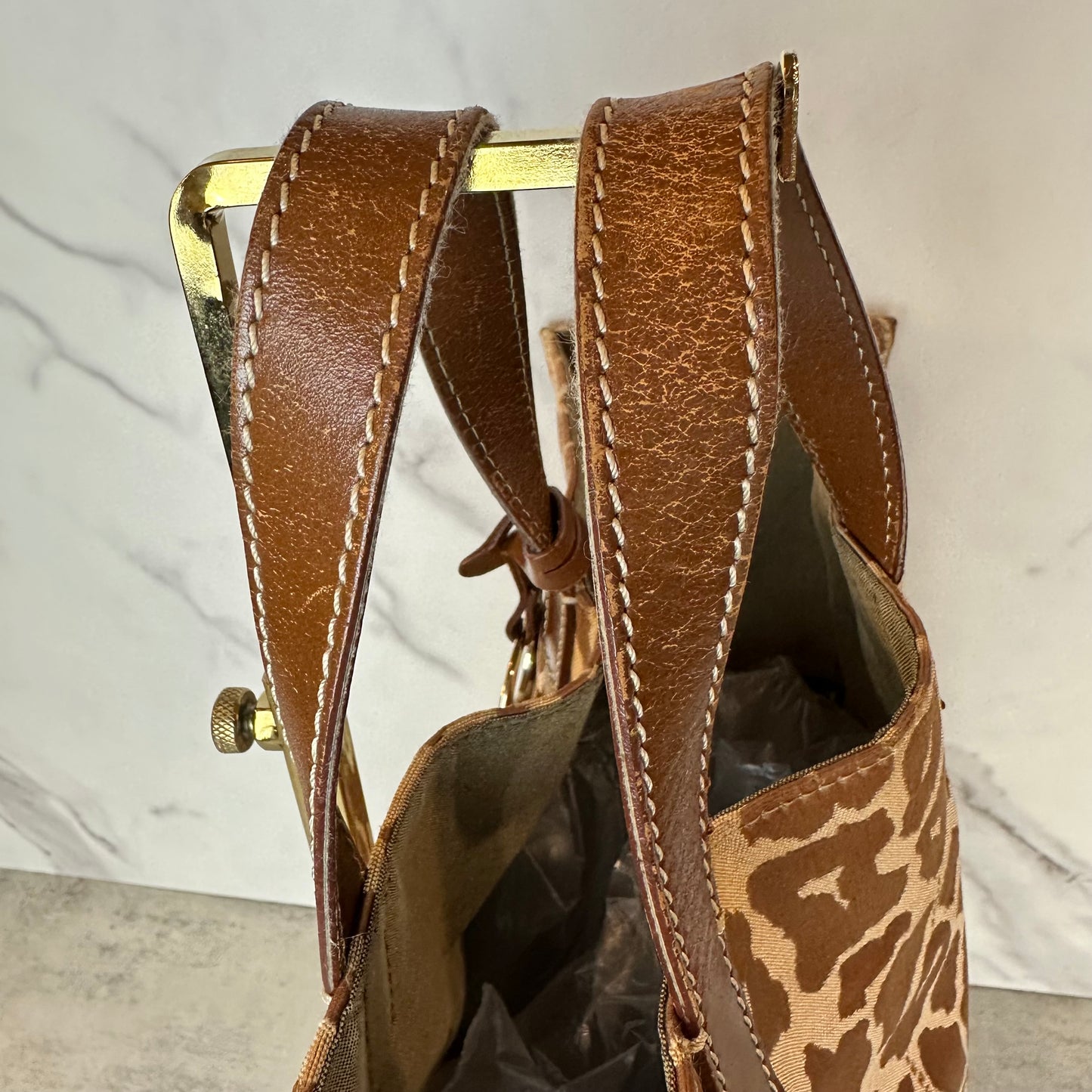 Fendi Leopard Jacquard Shopper Tote