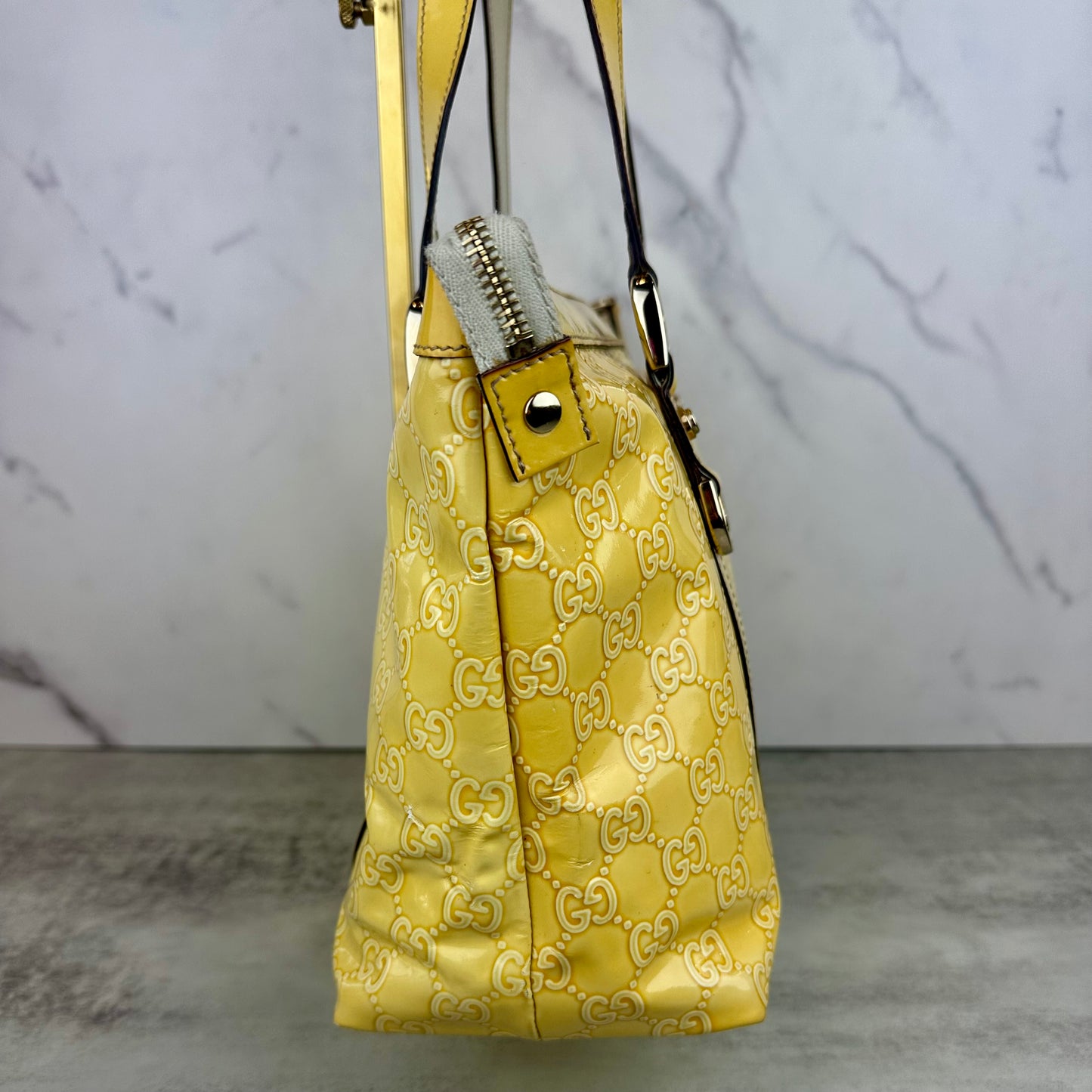 Vintage Gucci Yellow GG Abbey Tote