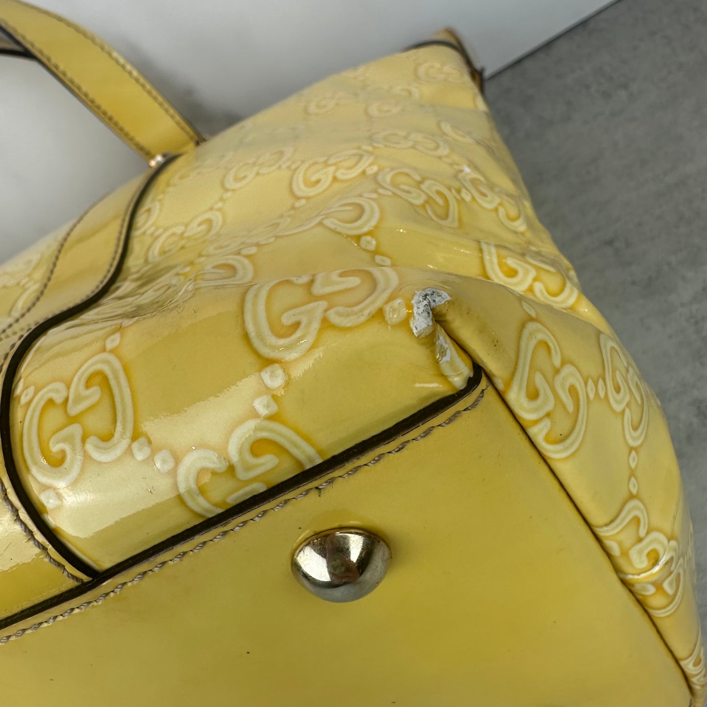 Vintage Gucci Yellow GG Abbey Tote