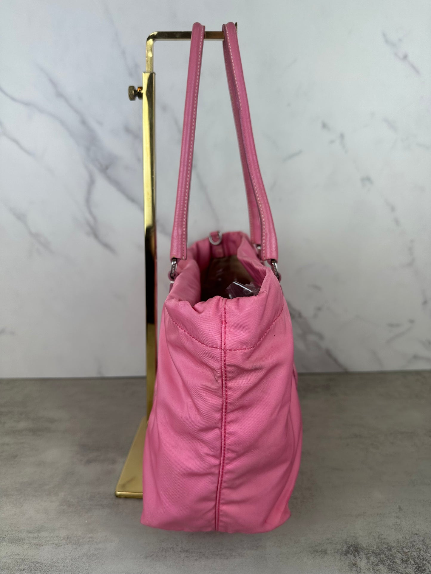 Prada Pink Nylon & Leather Tote