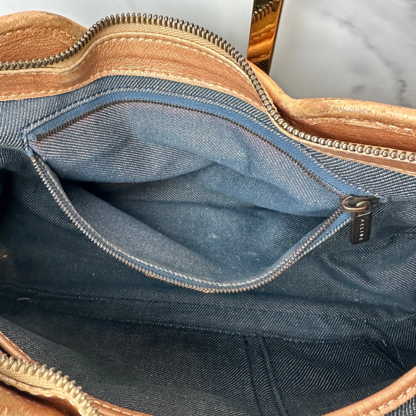 Céline Macadam Denim Shoulder Bag