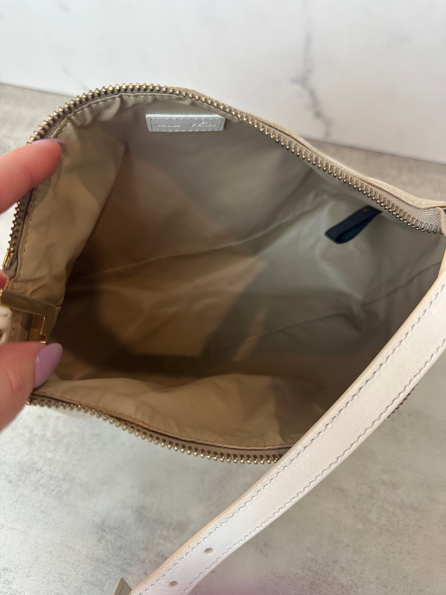Fendi Tiger Print Beige Pochette
