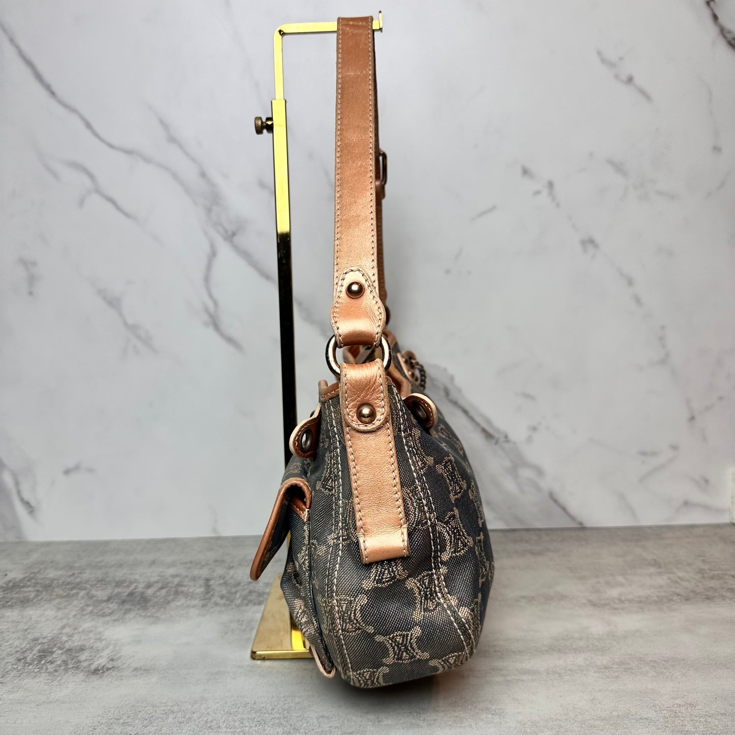Céline Macadam Denim Shoulder Bag