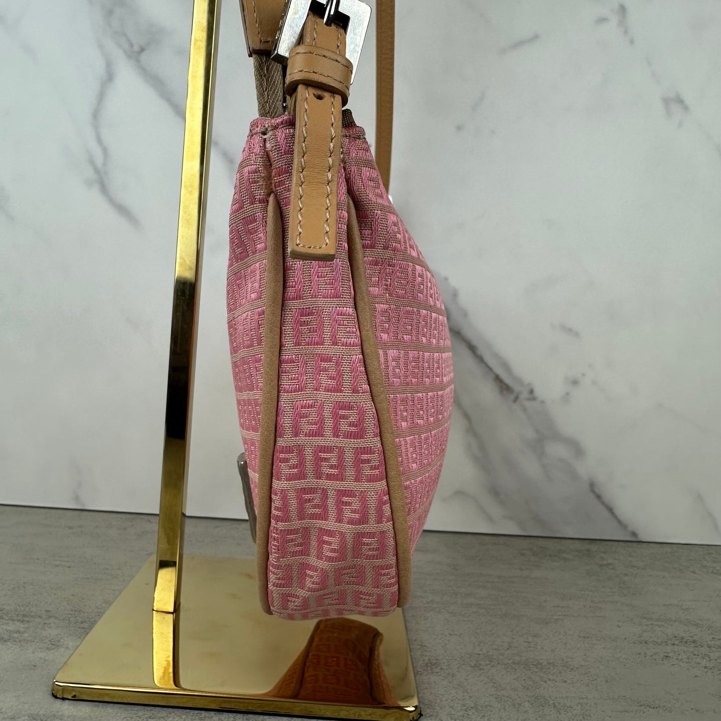Fendi FF Pink Canvas Pochette