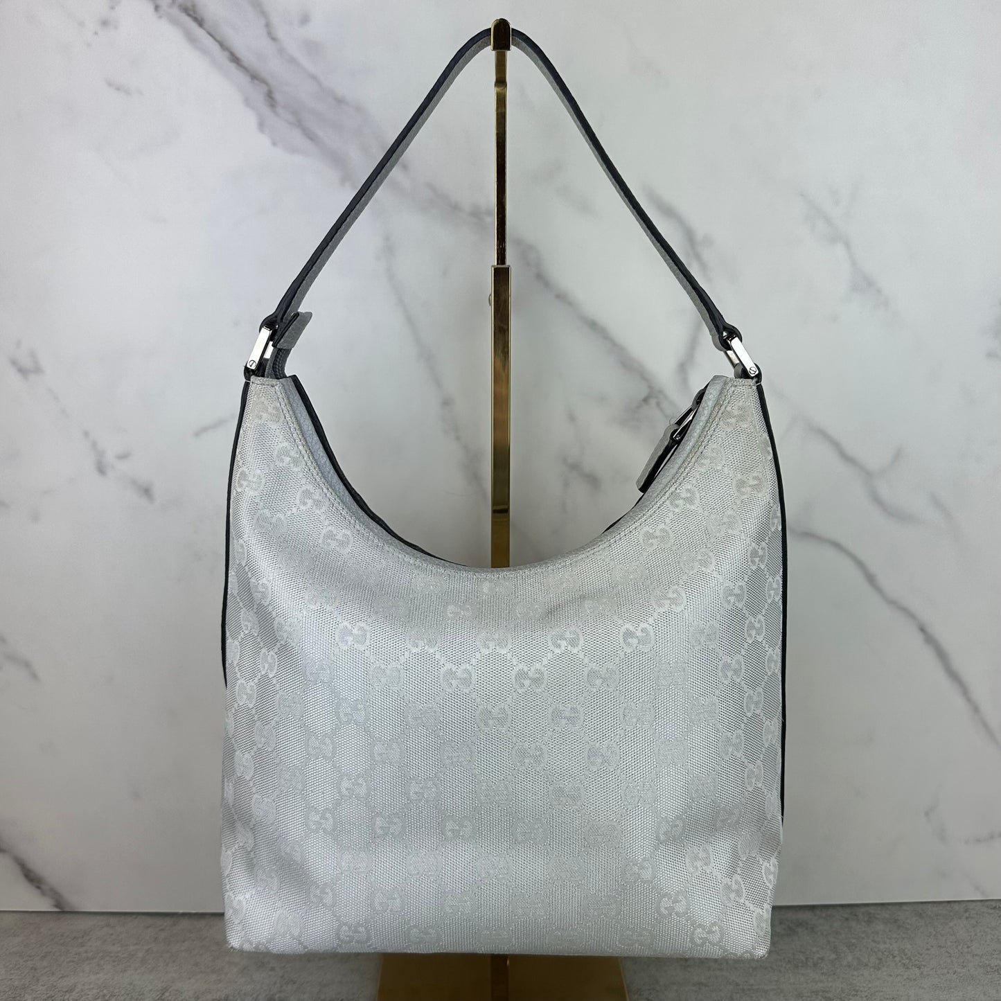 Vintage Gucci Metallic Silver GG Hobo Bag